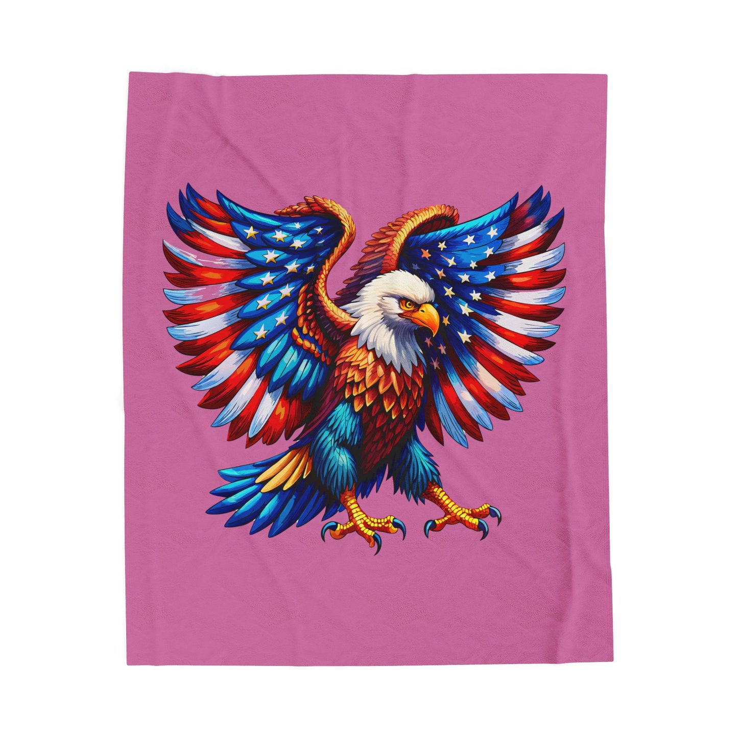 Princess Grace  Vibrant Eagle Plush Blanket  Perfect for Patriotic Celebrations