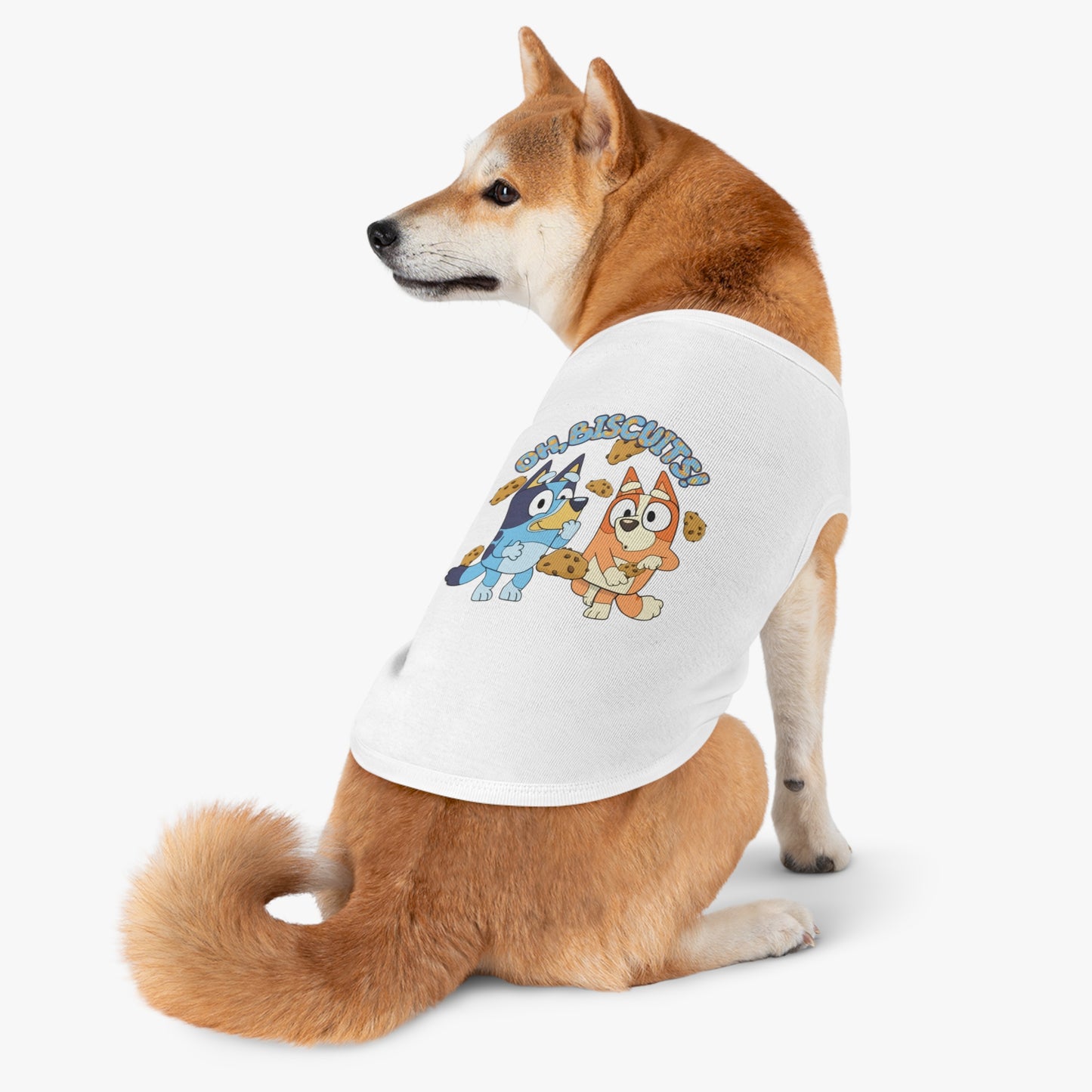 Princess Grace  BLUEY Funny Pet Tank Top with 'Oh, Biscuits!' Design Perfect for Dog Lovers