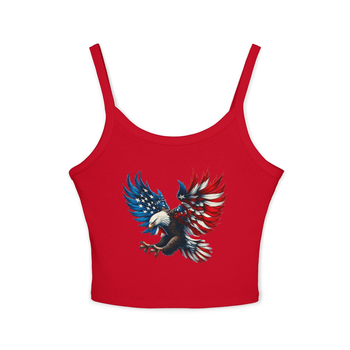 Princess Grace  Patriotic Women's Spaghetti Strap Tank Top  USA Eagle Graphic