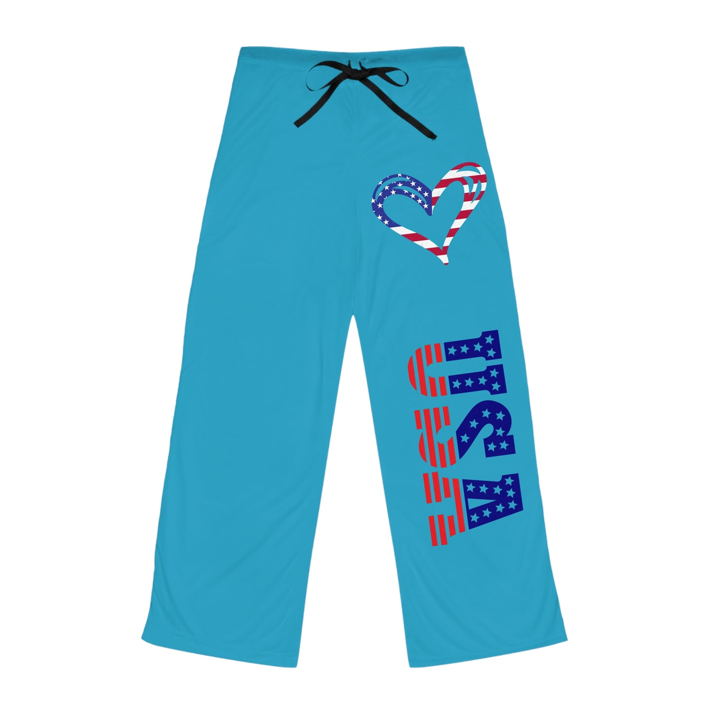 Princess Grace  Patriotic Women's Pajama Pants with Heart Design   USA Theme