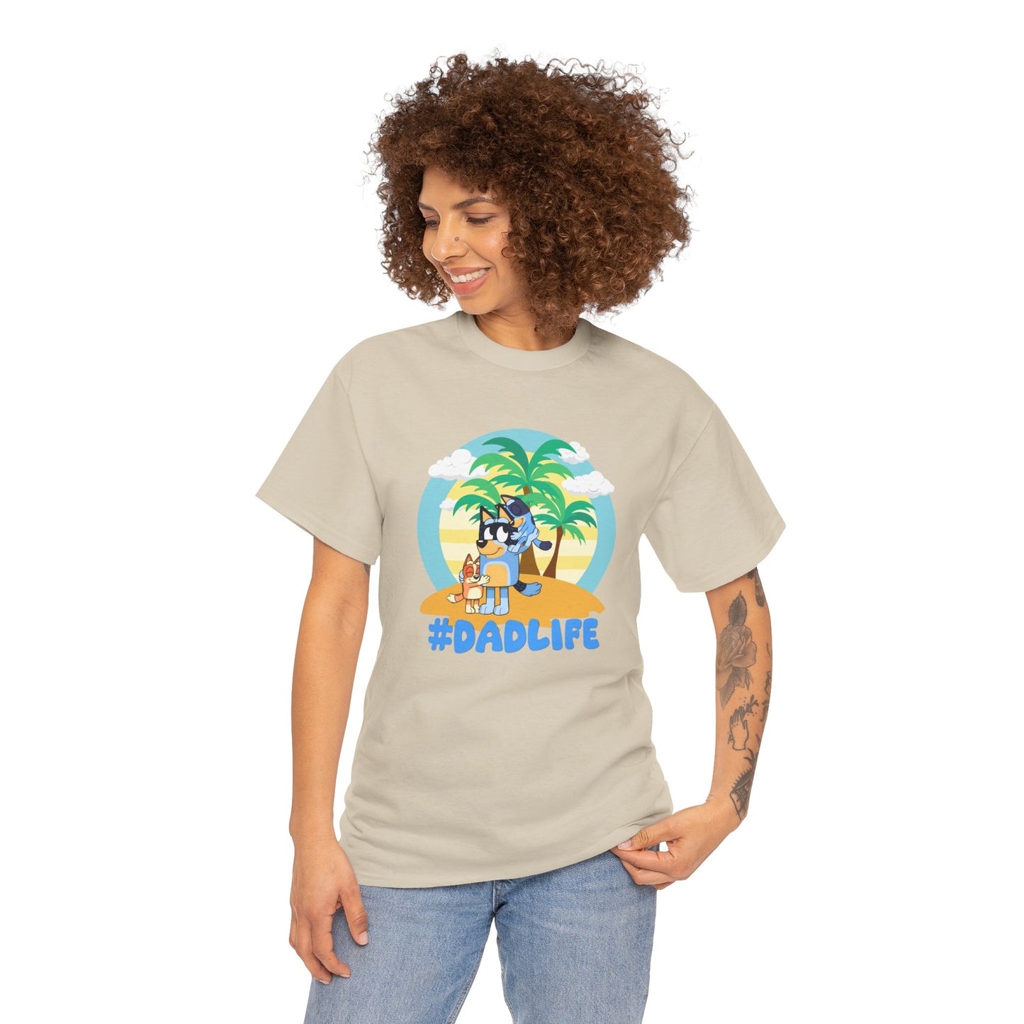 Princess Grace  Bluey  #DadLife Unisex Heavy Cotton Tee  Perfect for Dads Beach Vibes and Everyday Wear