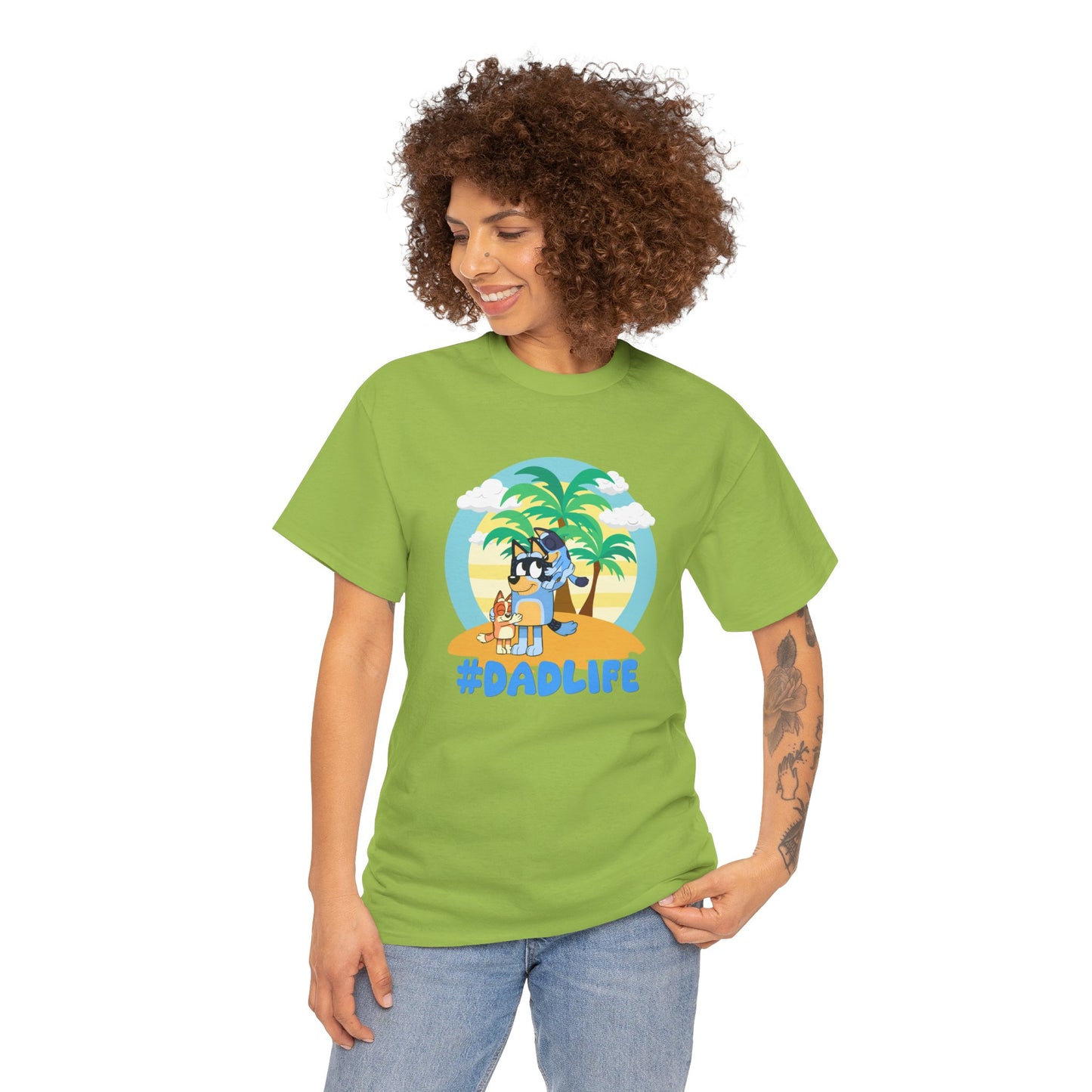 Princess Grace  Bluey  #DadLife Unisex Heavy Cotton Tee  Perfect for Dads Beach Vibes and Everyday Wear
