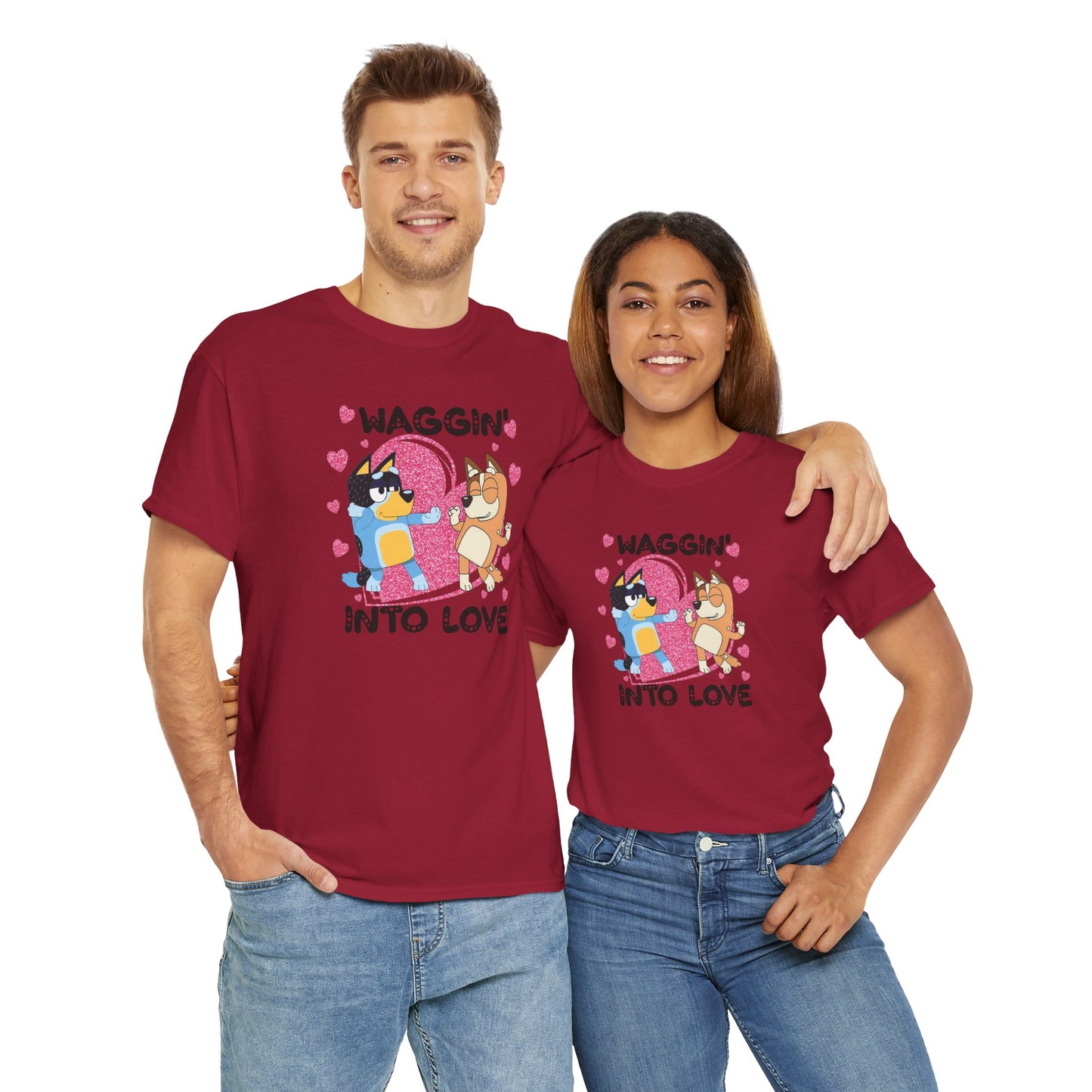 Princess Grace  Bluey  Waggin' Into Love Unisex Heavy Cotton Tee  Cute Pet Themed Shirt for Animal Lovers