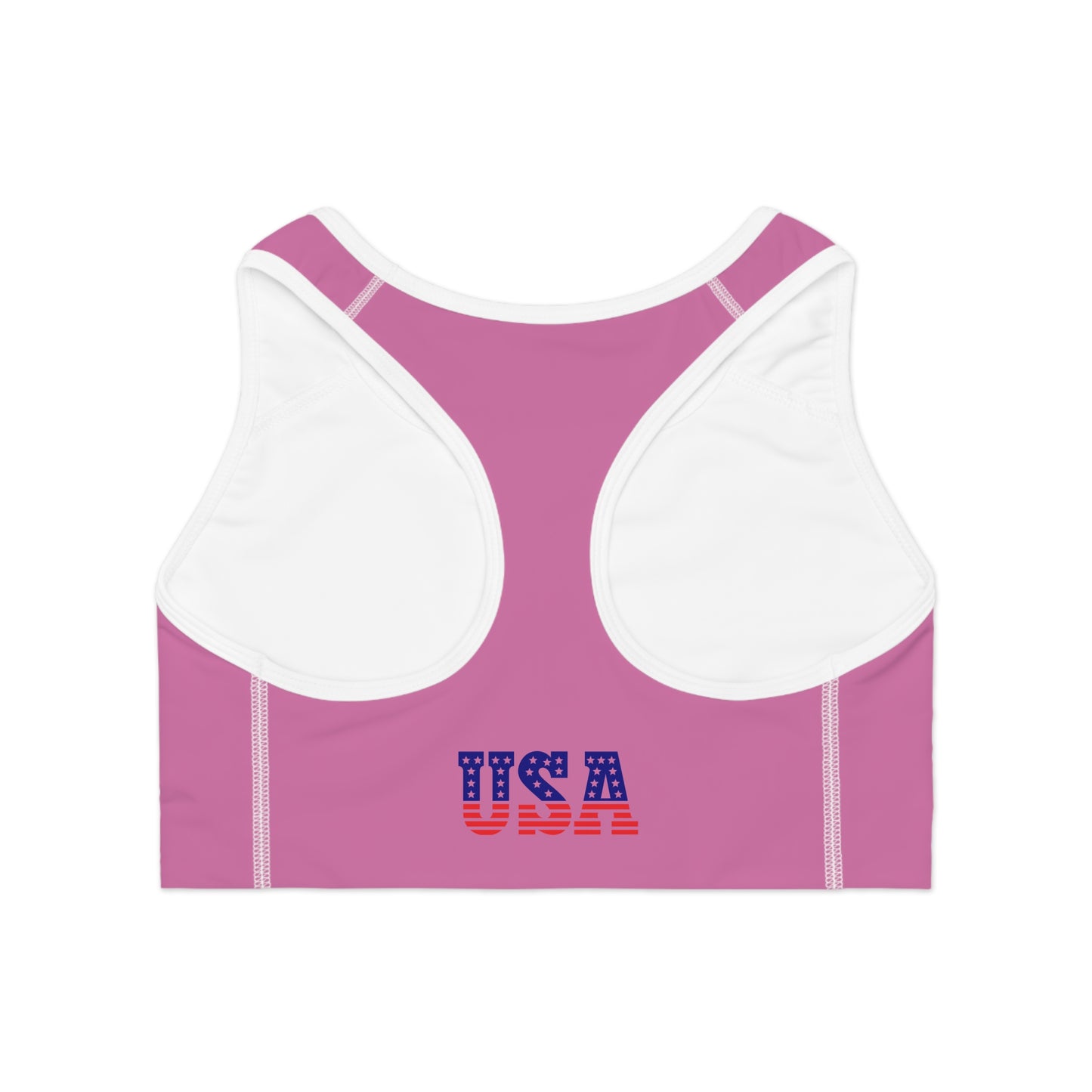 Princess Grace  Patriotic USA Sports Bra Perfect for Gym and National Holidays