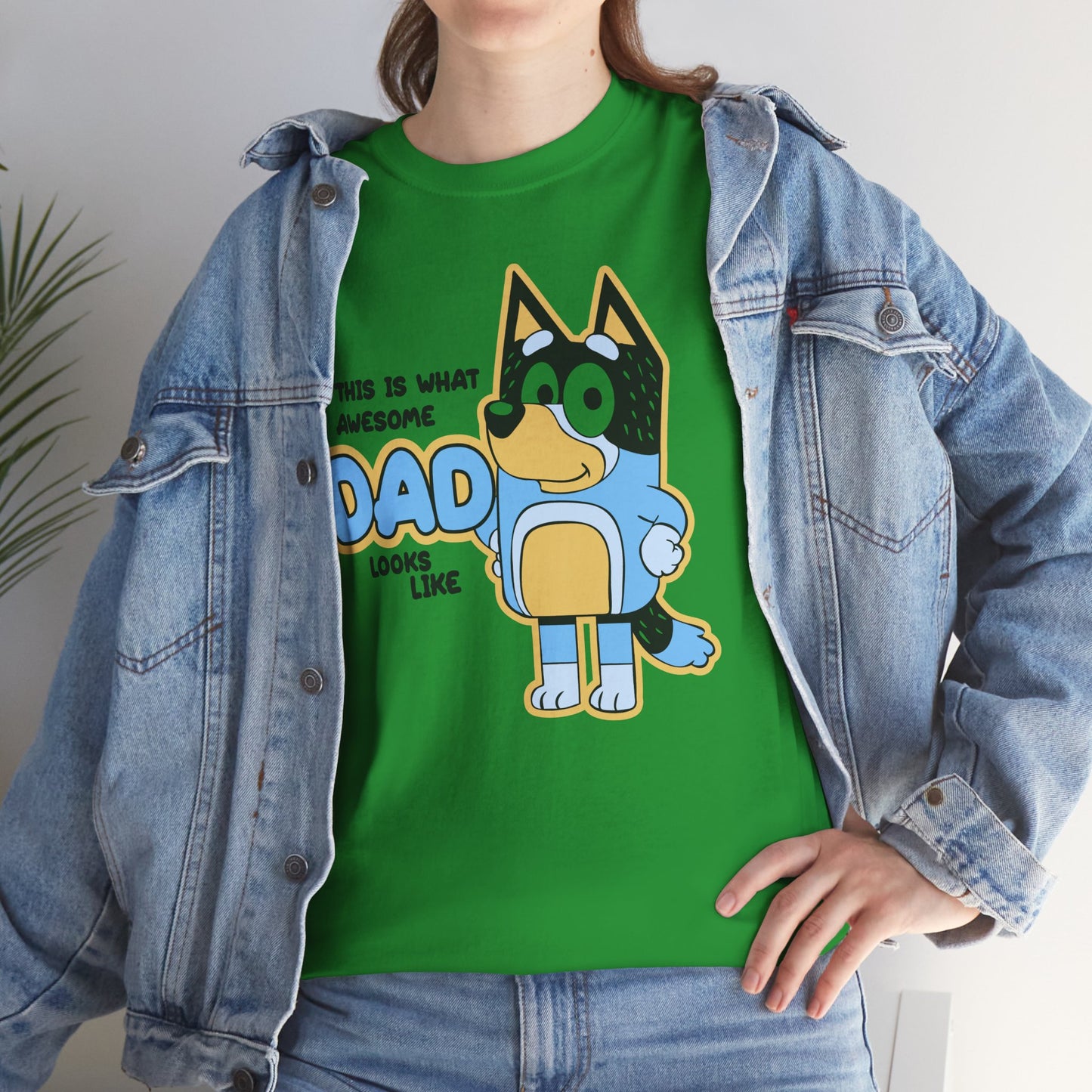 Princess Grace  Bluey  Awesome Dad Unisex Heavy Cotton Tee  Funny Gift for Father's Day