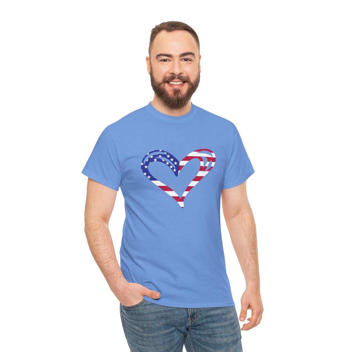 Princess Grace  Patriotic Heart Unisex Heavy Cotton Tee