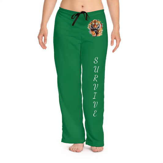 Princess Grace  Survive  Pajama Pants  Comfortable Loungewear with Tiger Design