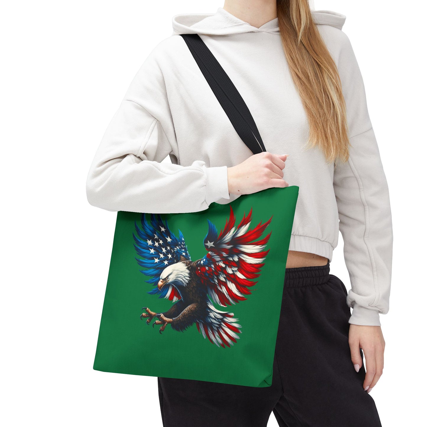 Princess Grace  Patriotic Eagle Tote Bag USA Flag Design for Independence Day