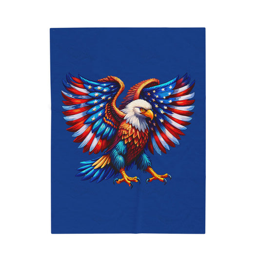 Princess Grace  Patriotic Eagle Velveteen Plush Blanket  Comfortable Soft Throw for Independence Day and Outdoor Events