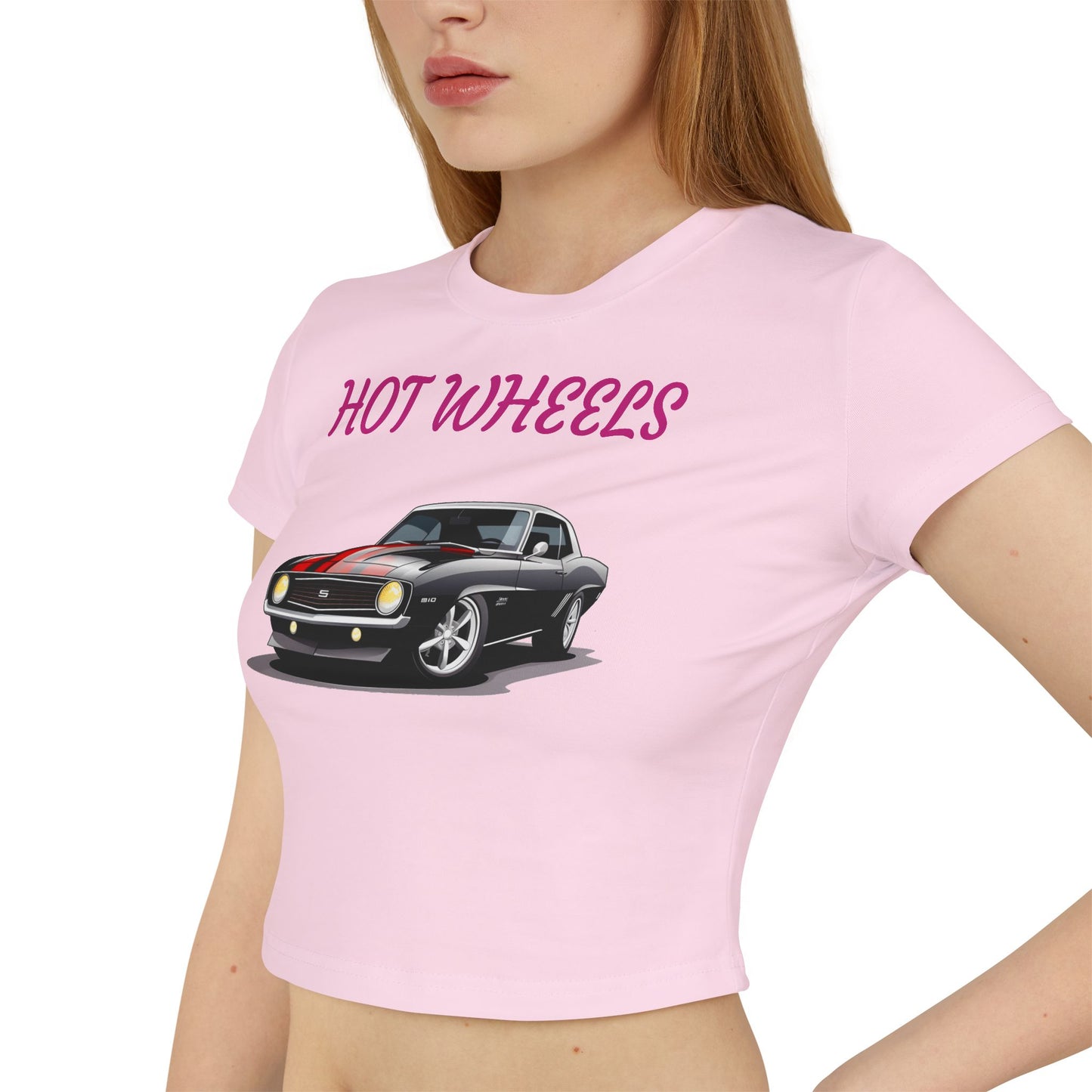 Princess Grace  Retro Hot Wheels Women's Baby Tee Perfect for Car Lovers & Everyday Style