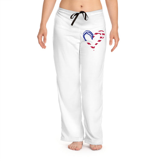 Princess Grace  Cozy Patriotic  Pajama Pants with Heart Design