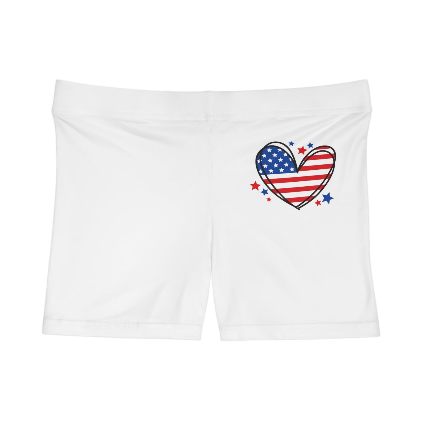 Princess Grace  Patriotic Women's Shorts with USA Heart Design