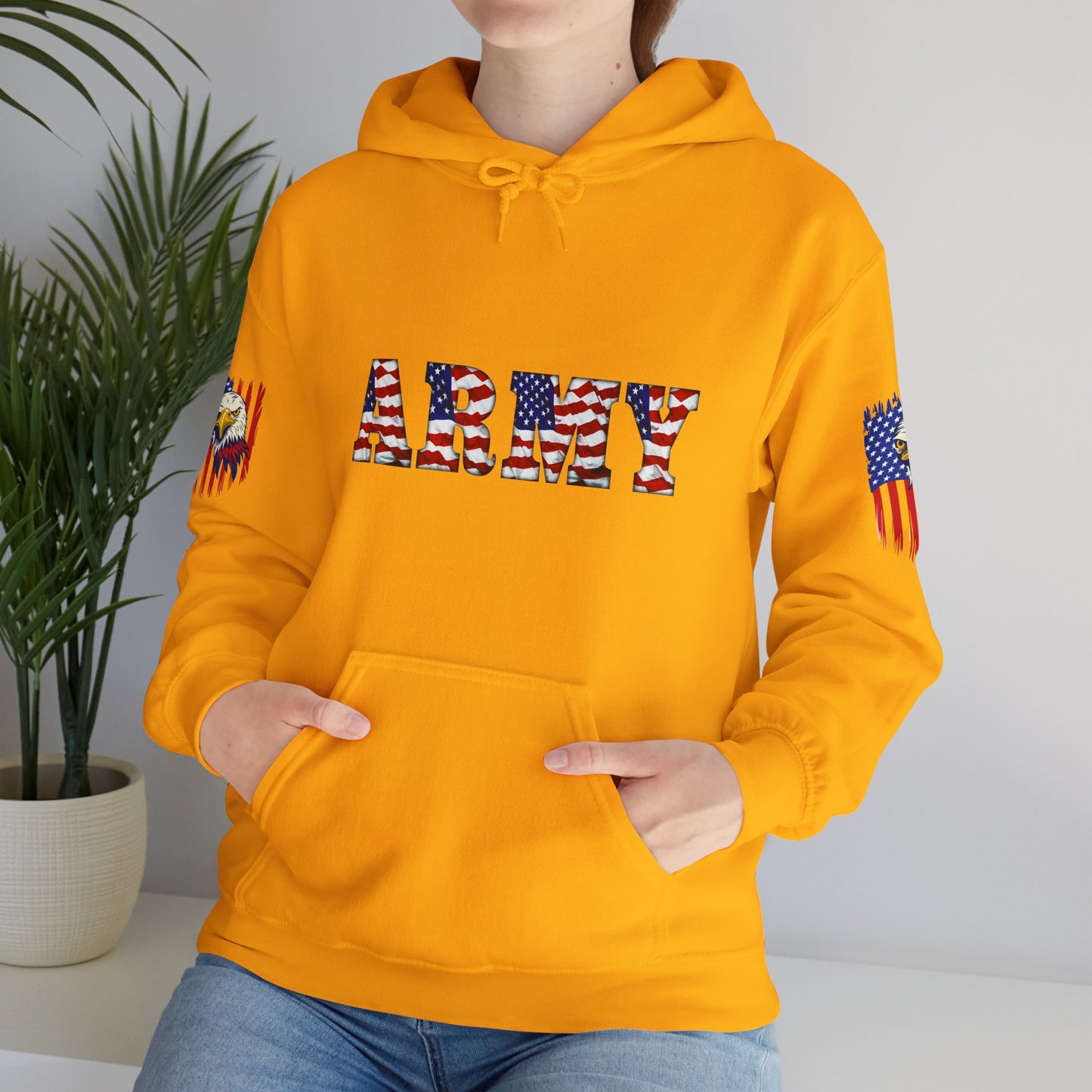 Princess Grace  Patriotic Army Eagle Hoodie  Unisex Heavy Blend Sweatshirt
