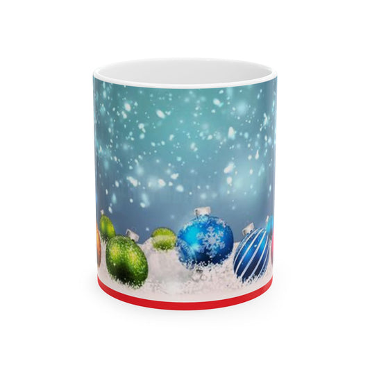 Princess Grace Festive Ornaments Ceramic Mug  Holiday Coffee Cup for Christmas Celebrations