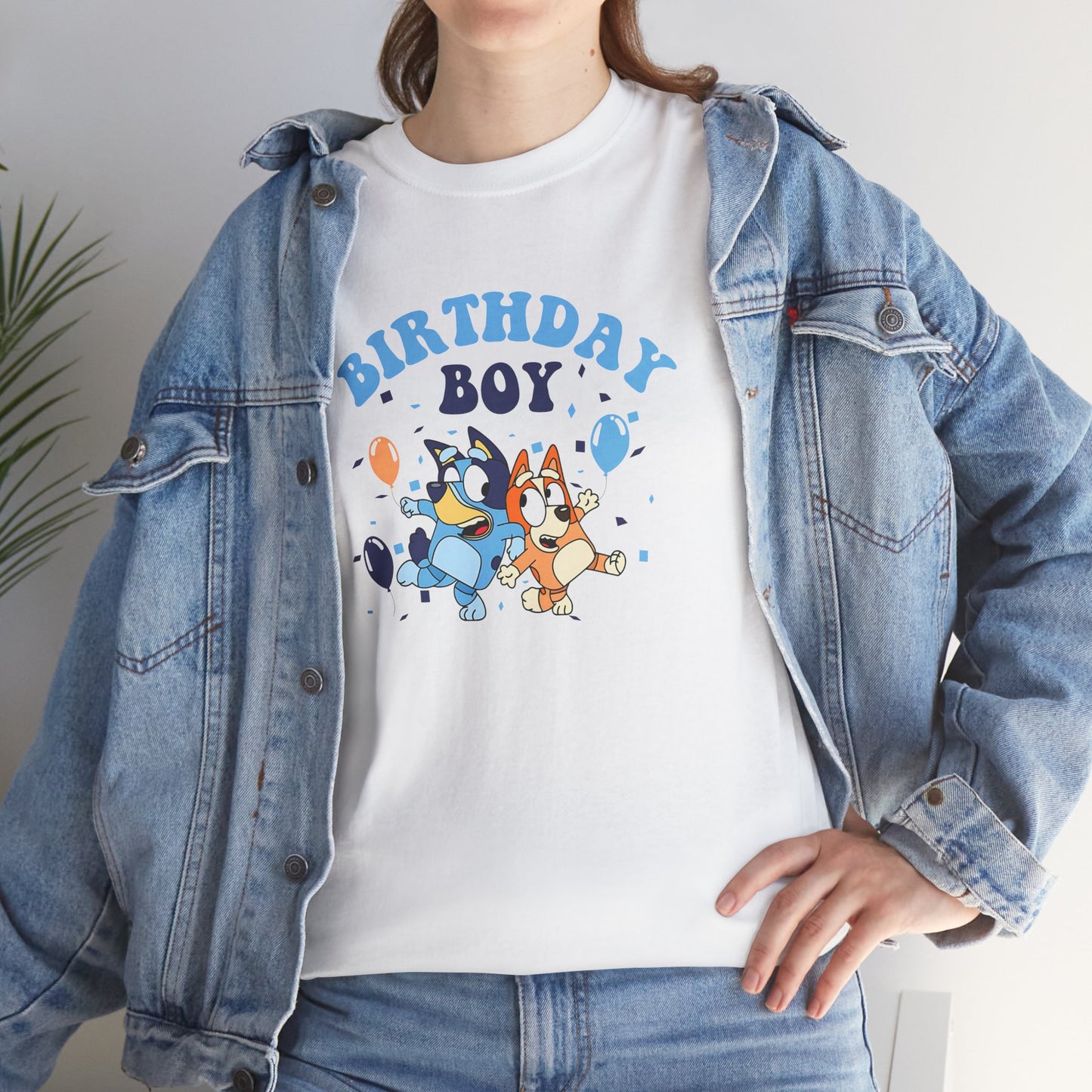 Princess Grace  Bluey  Birthday Boy Unisex Heavy Cotton Tee  Fun Celebration Shirt for Kids