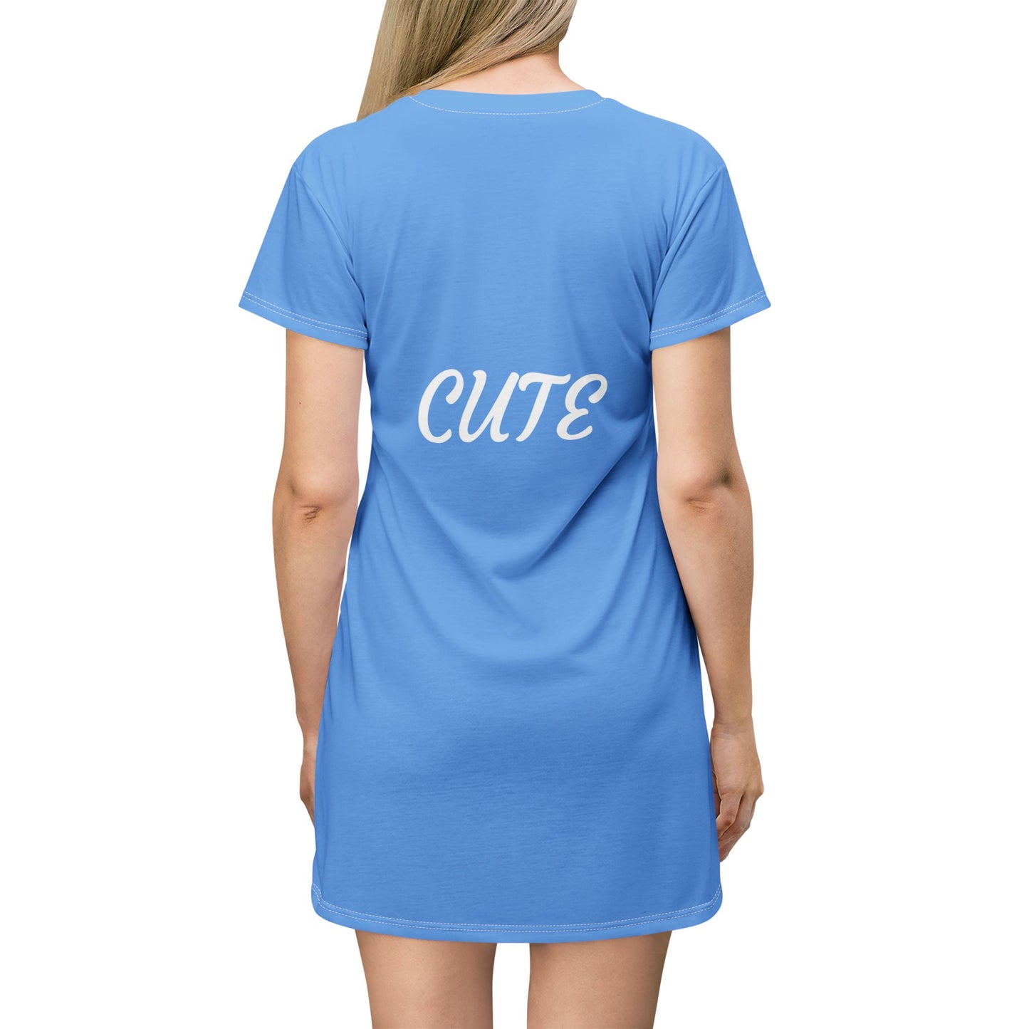 Princess Grace  Cute Blue T-Shirt Dress Perfect for Casual Days