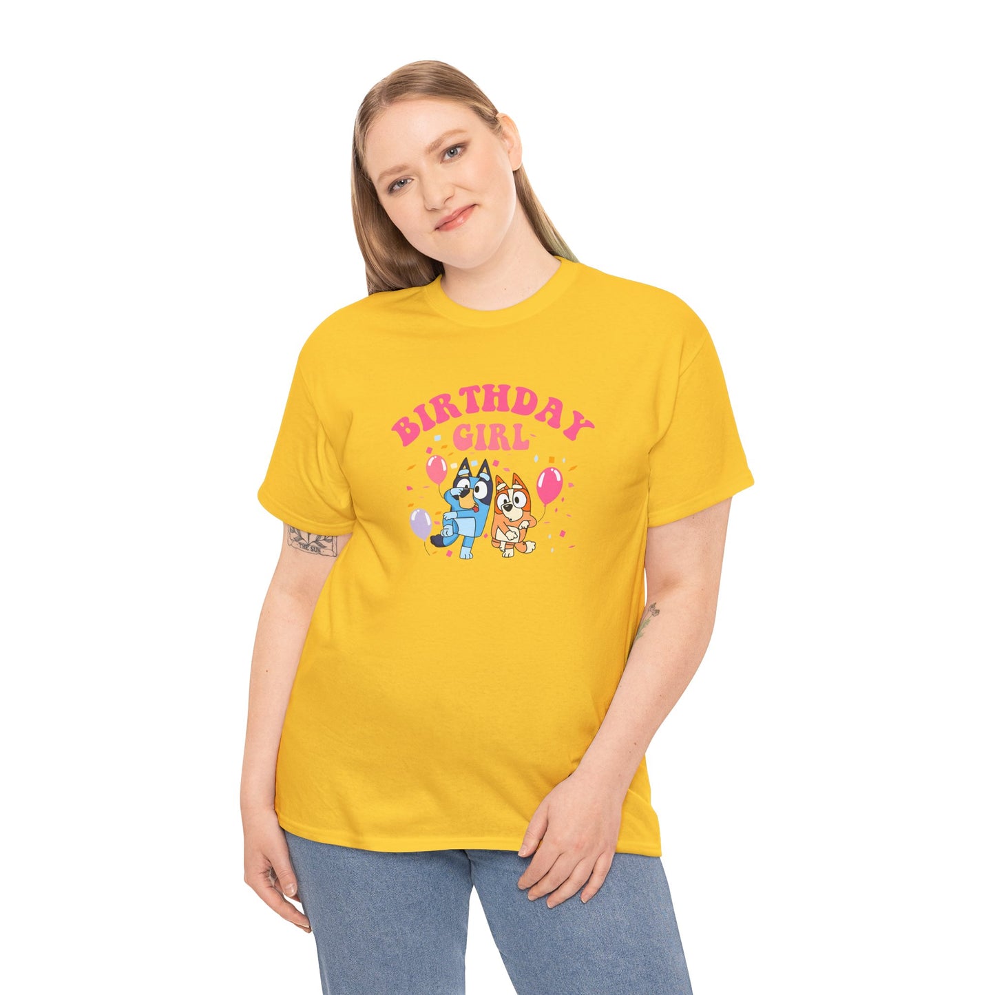 Princess Grace  Bluey  Birthday Girl Unisex Heavy Cotton Tee  Fun Party Attire for Celebrations