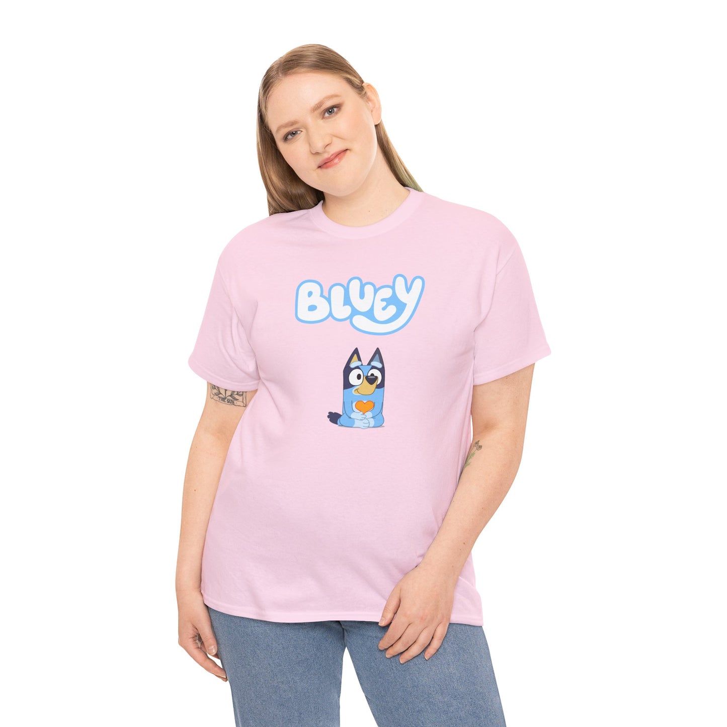 Princess Grace  Bluey Unisex Heavy Cotton Tee  Comfortable Cartoon T-Shirt for Kids and Adults