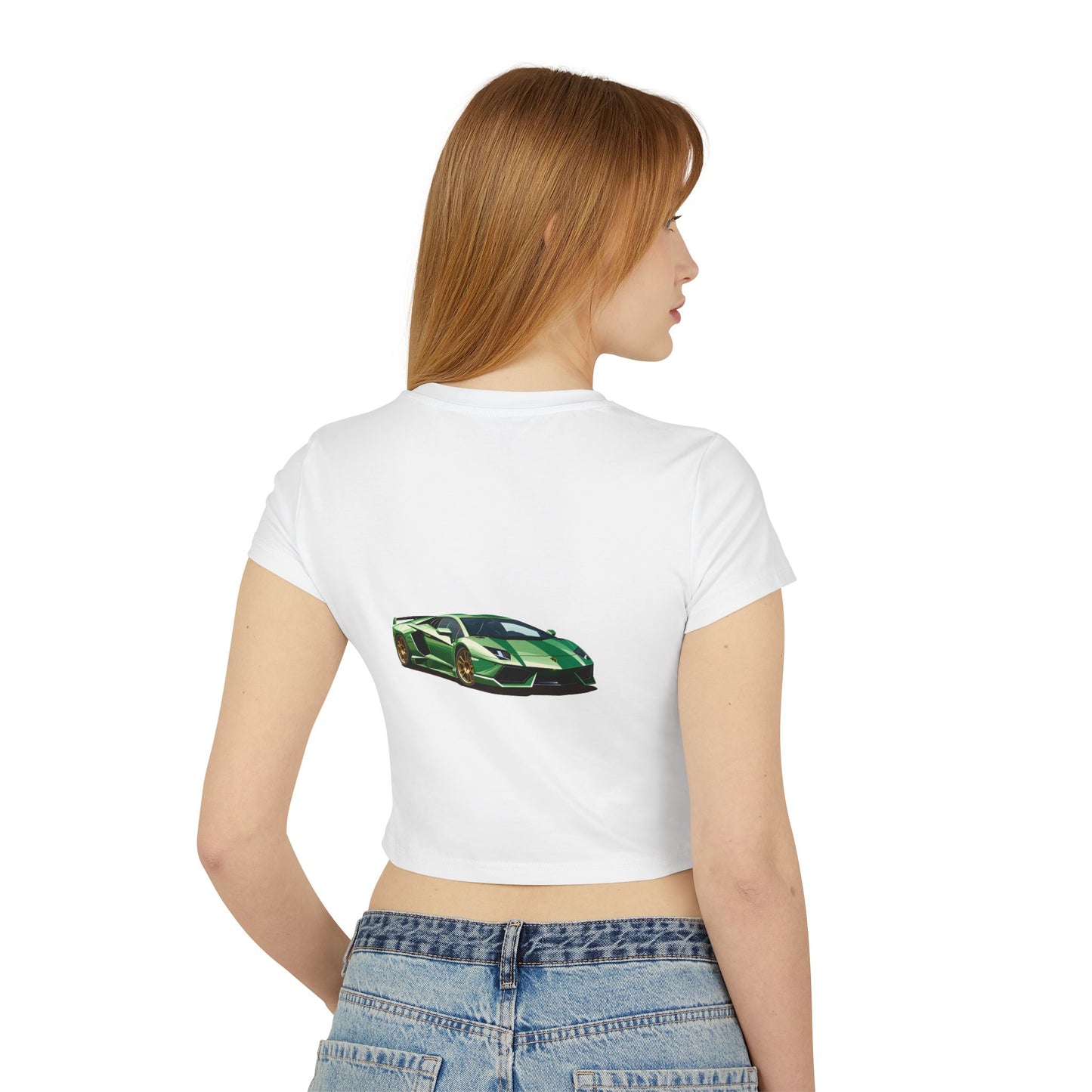 Princess Grace  HOI WHEELS Women's Baby Tee Stylish Car Graphic Shirt for Auto Enthusiasts