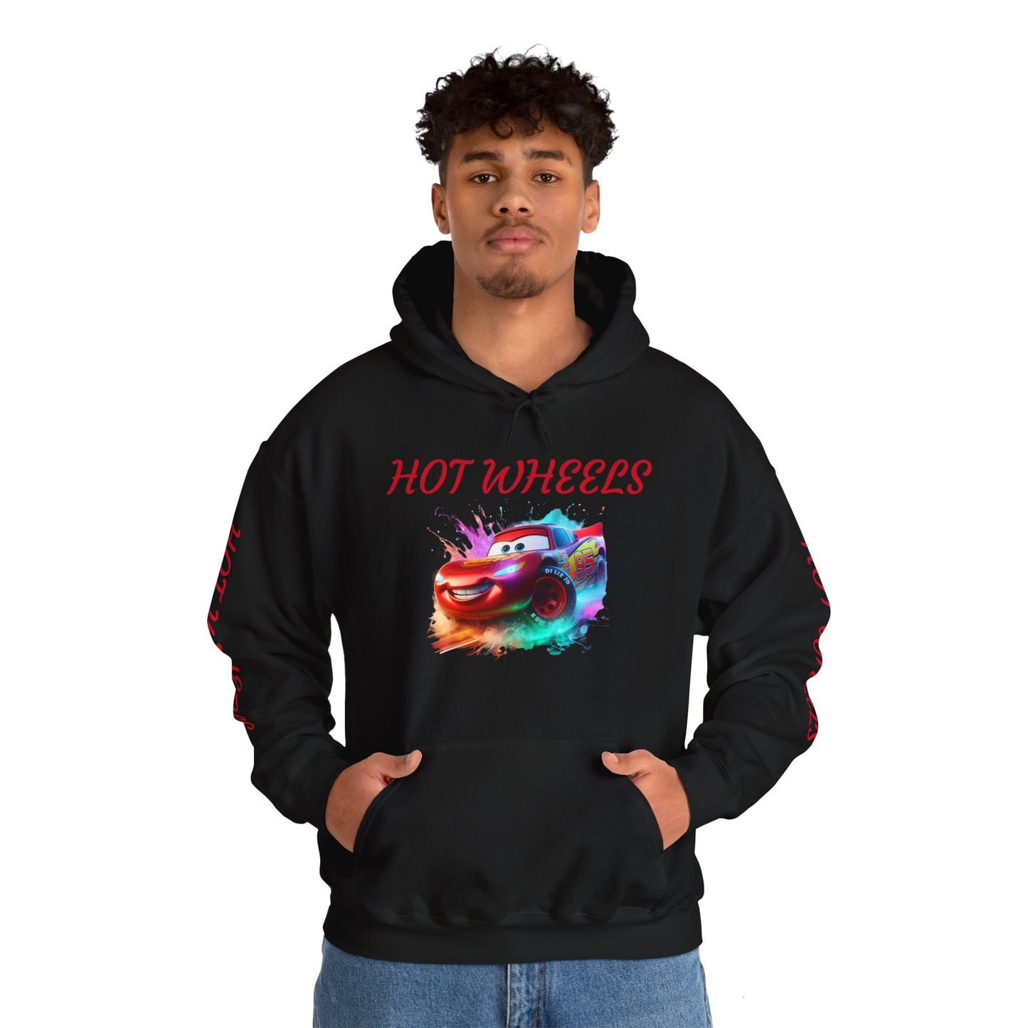 Princess Grace  Hot Wheels Unisex Heavy Blend Hooded Sweatshirt Fun and Colorful Racing Design