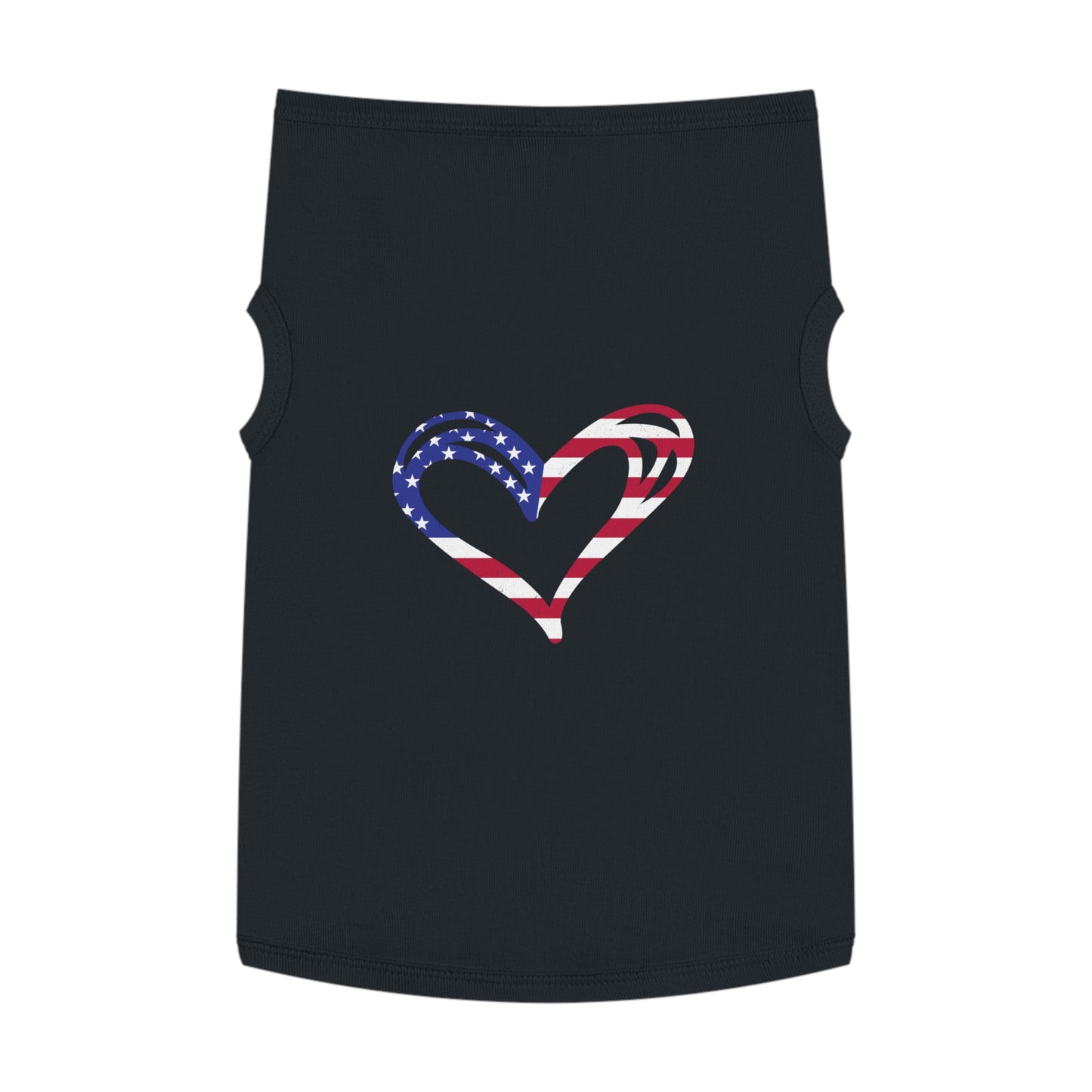 Princess Grace  Patriotic Heart Pet Tank Top American Flag Design for Dogs & Cats