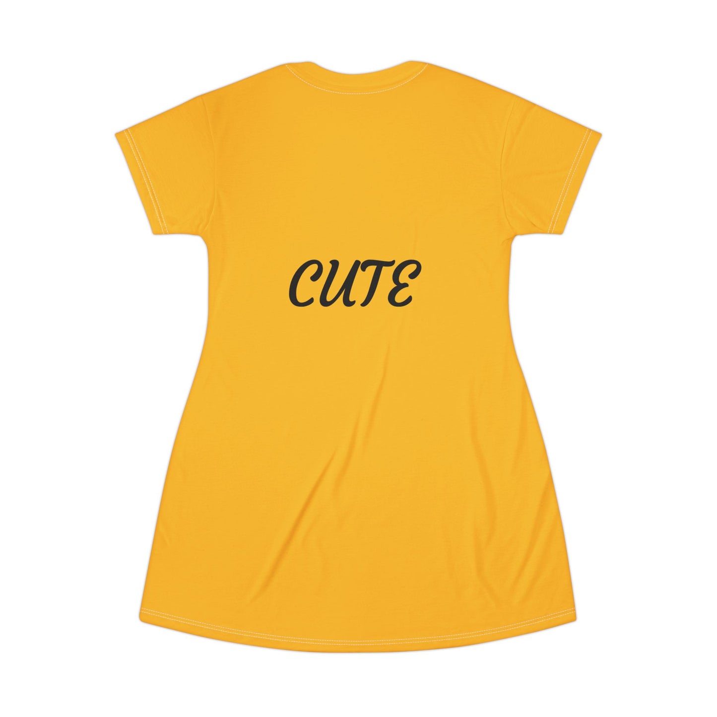 Princess Grace  Chic & Cute Yellow T-Shirt Dress for Casual Summer Style