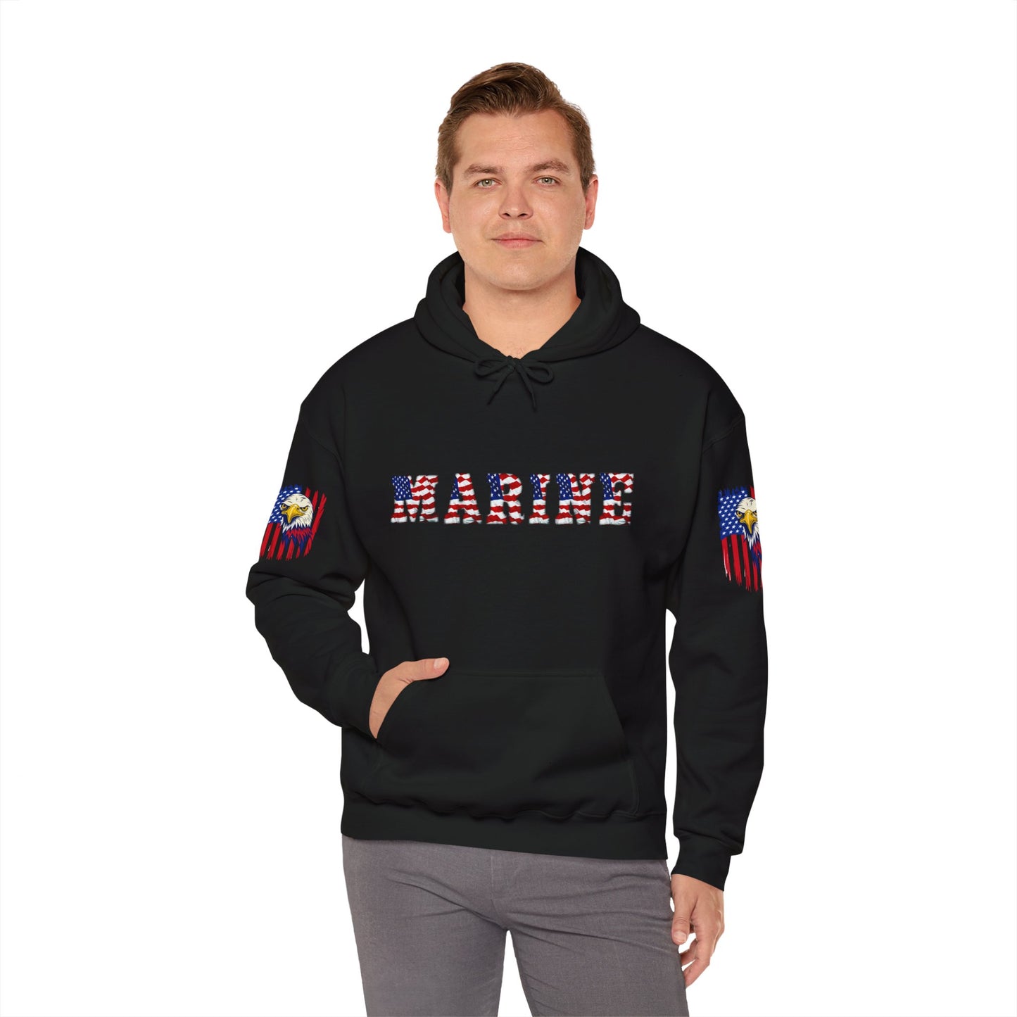 Princess Grace  American Pride Marine Eagle Hooded Sweatshirt