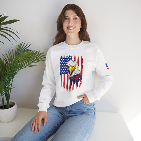 Princess Grace Patriotic Eagle Crewneck Sweatshirt Unisex Heavy Blend
