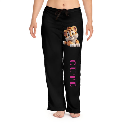 Princess Grace  Cute Tiger Women's Pajama Pants  Cozy Loungewear for Relaxation and Sleep