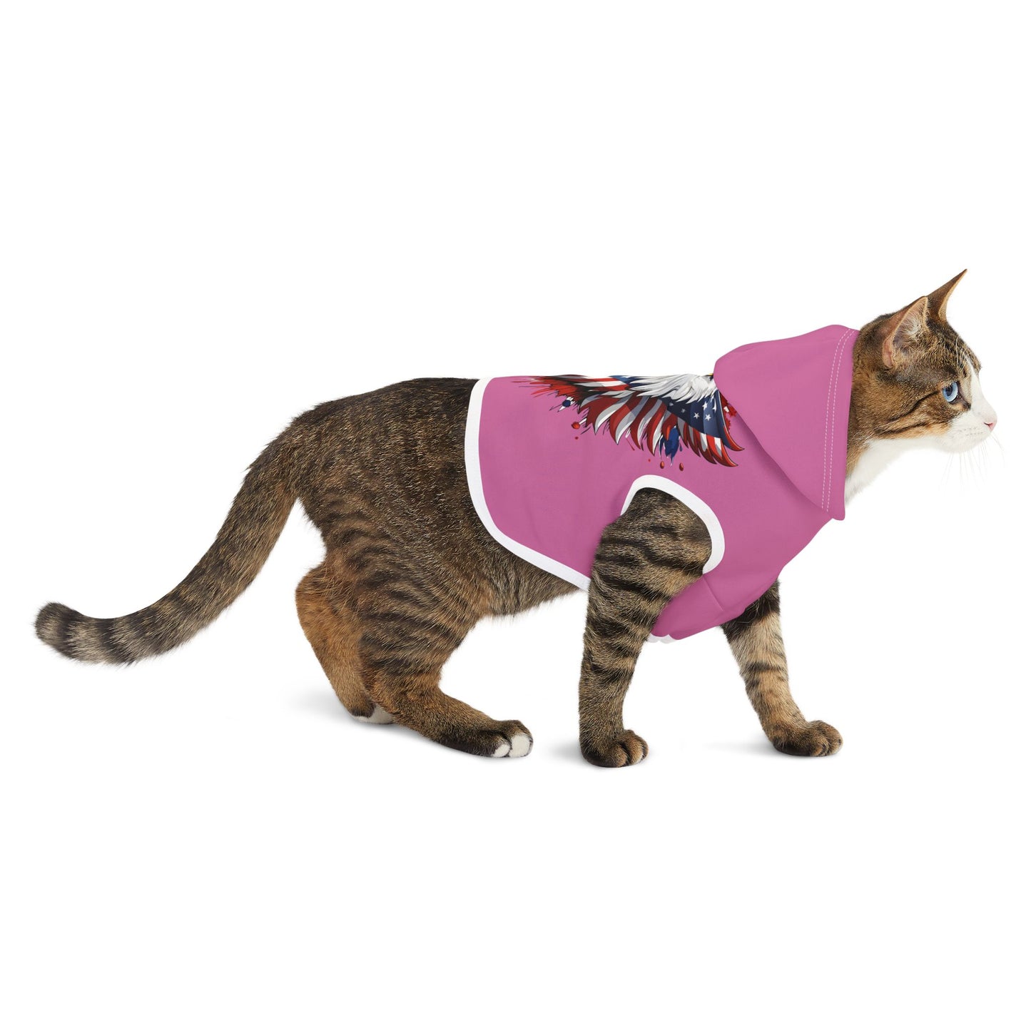 Princess Grace  Patriotic Eagle Pet Hoodie  Cozy Dog Hoodie for American Holidays