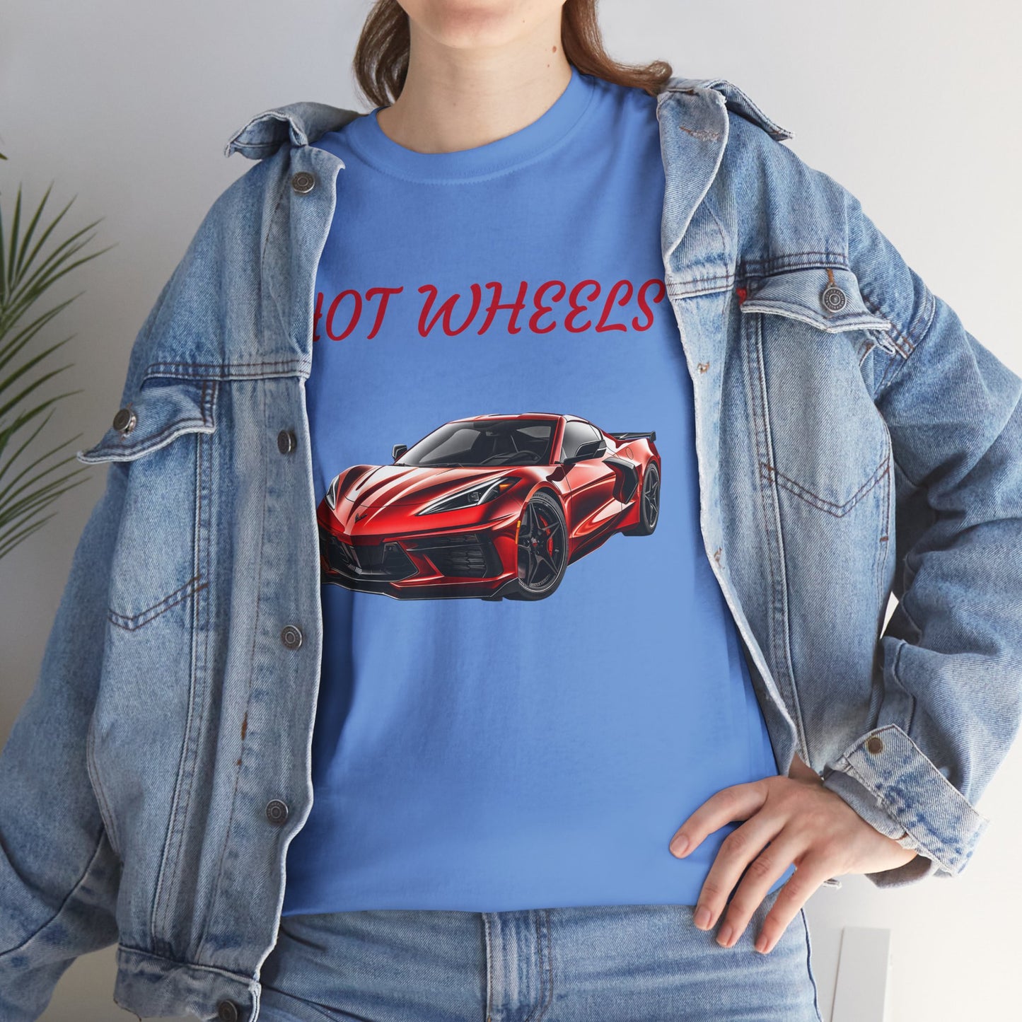 Princess Grace Red Corvette Unisex Heavy Cotton Tee Hot Wheels Racing Graphic Tee for Car Enthusiasts