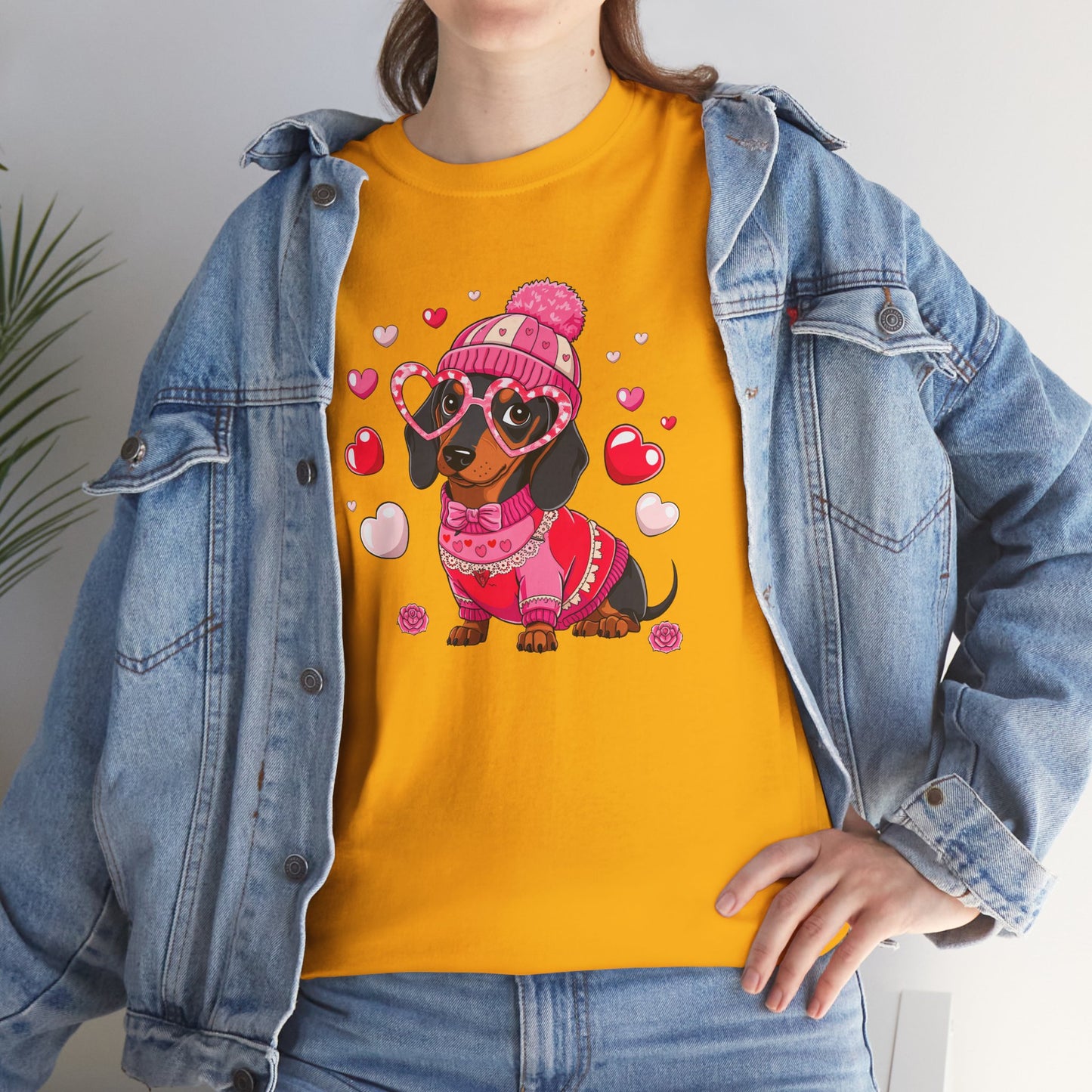 Princess Grace  Cute Dachshund Love Graphic Tee Unisex Heavy Cotton Tee