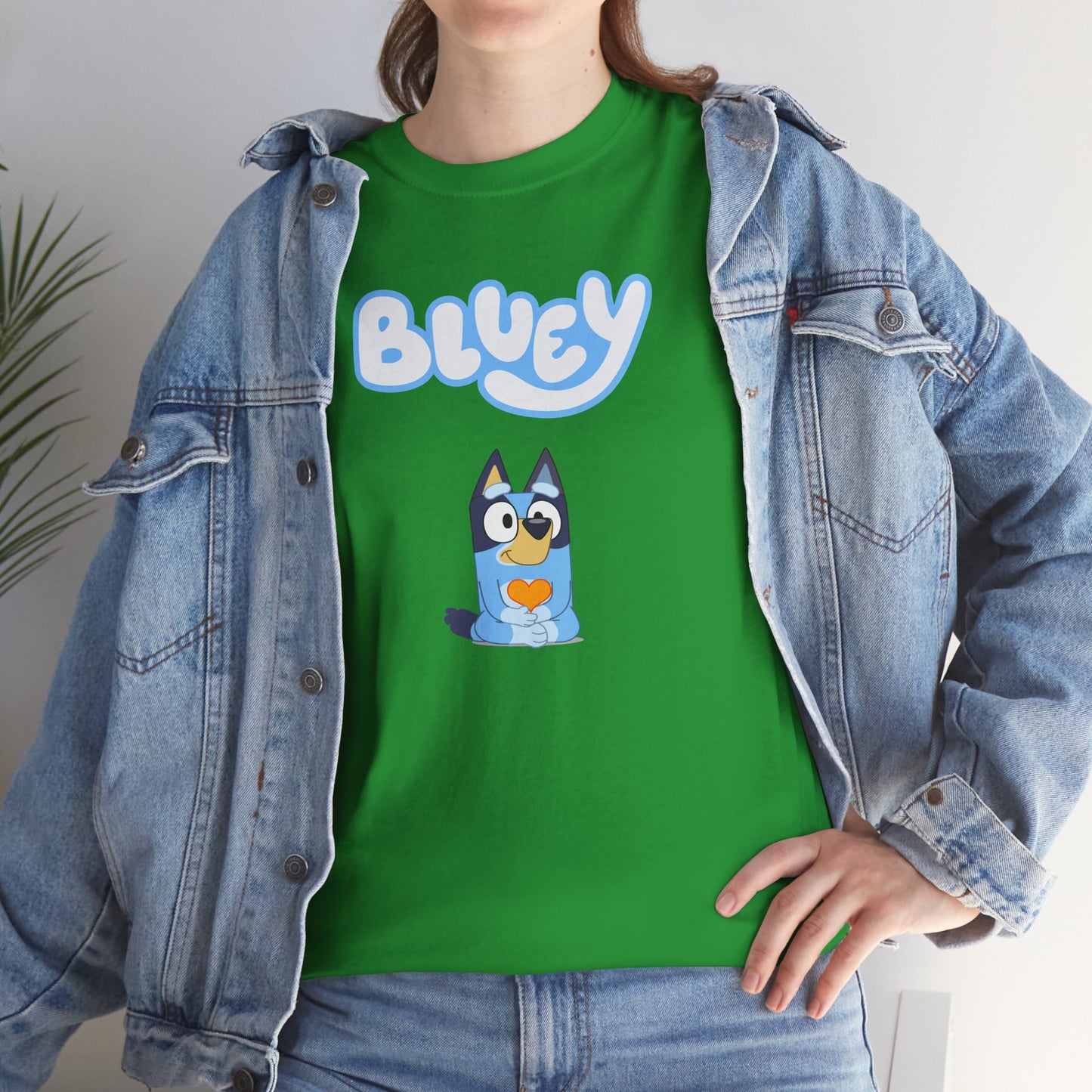 Princess Grace  Bluey Unisex Heavy Cotton Tee  Comfortable Cartoon T-Shirt for Kids and Adults