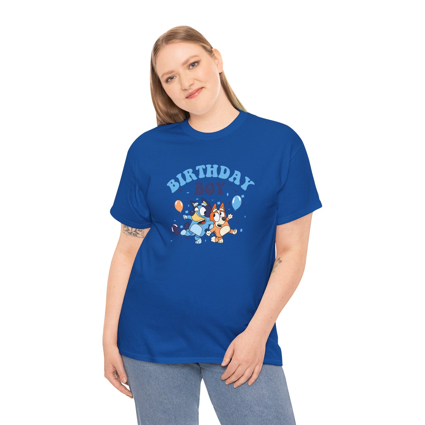 Princess Grace  Bluey  Birthday Boy Unisex Heavy Cotton Tee  Fun Celebration Shirt for Kids