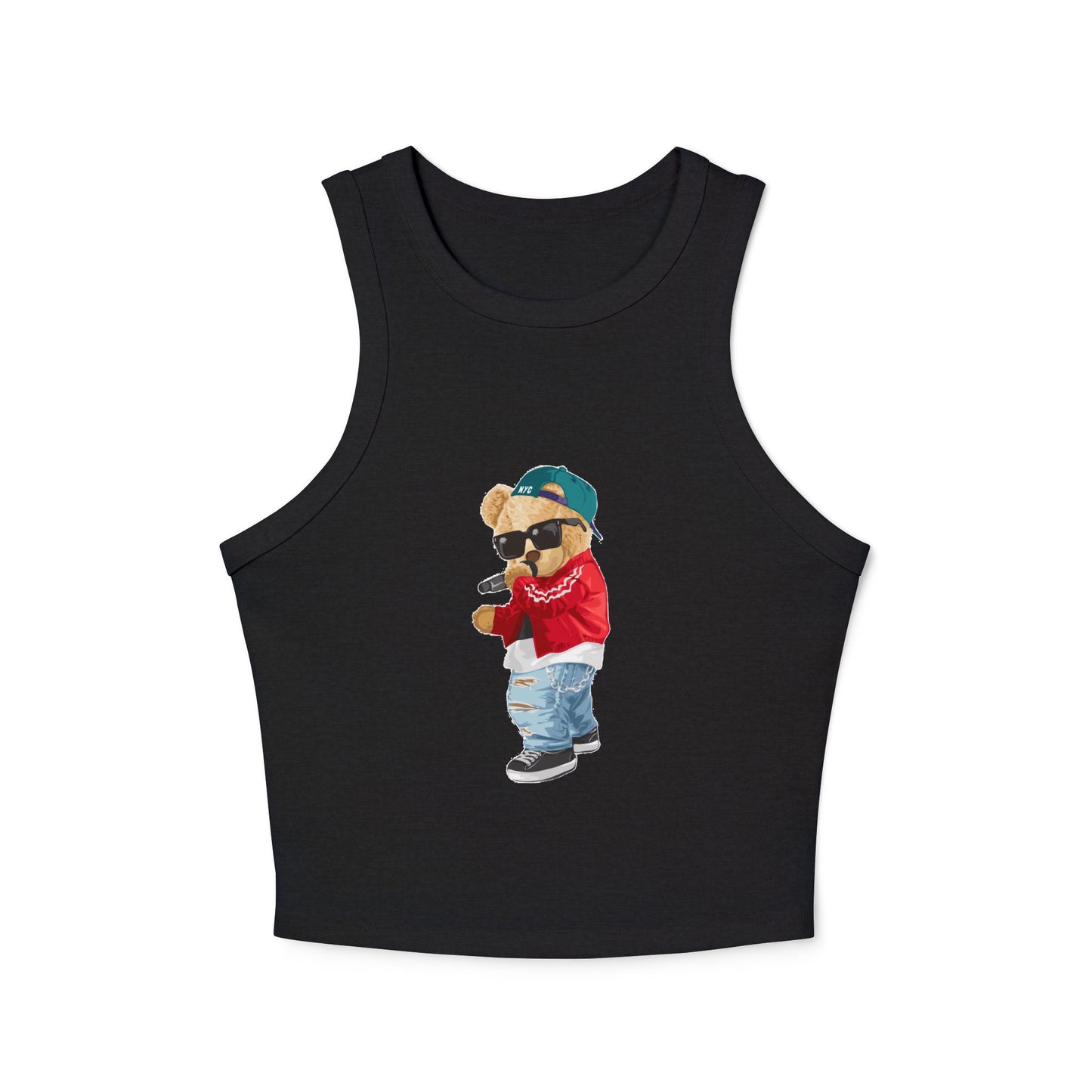 Princess Grace  Cute Teddy Bear Graphic Racer Tank Top for Women