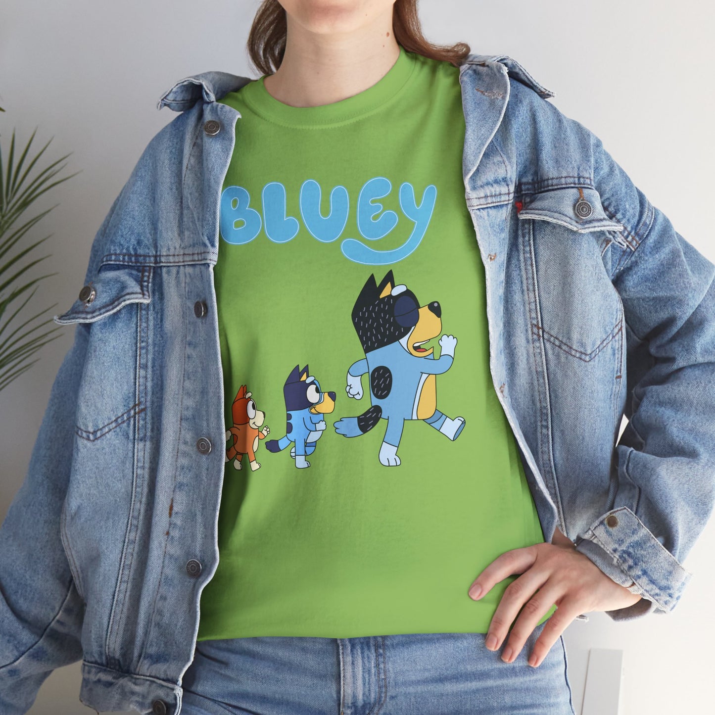 Princess Grace  Bluey Unisex Heavy Cotton Tee  Cute Cartoon T-Shirt for Kids and Adults