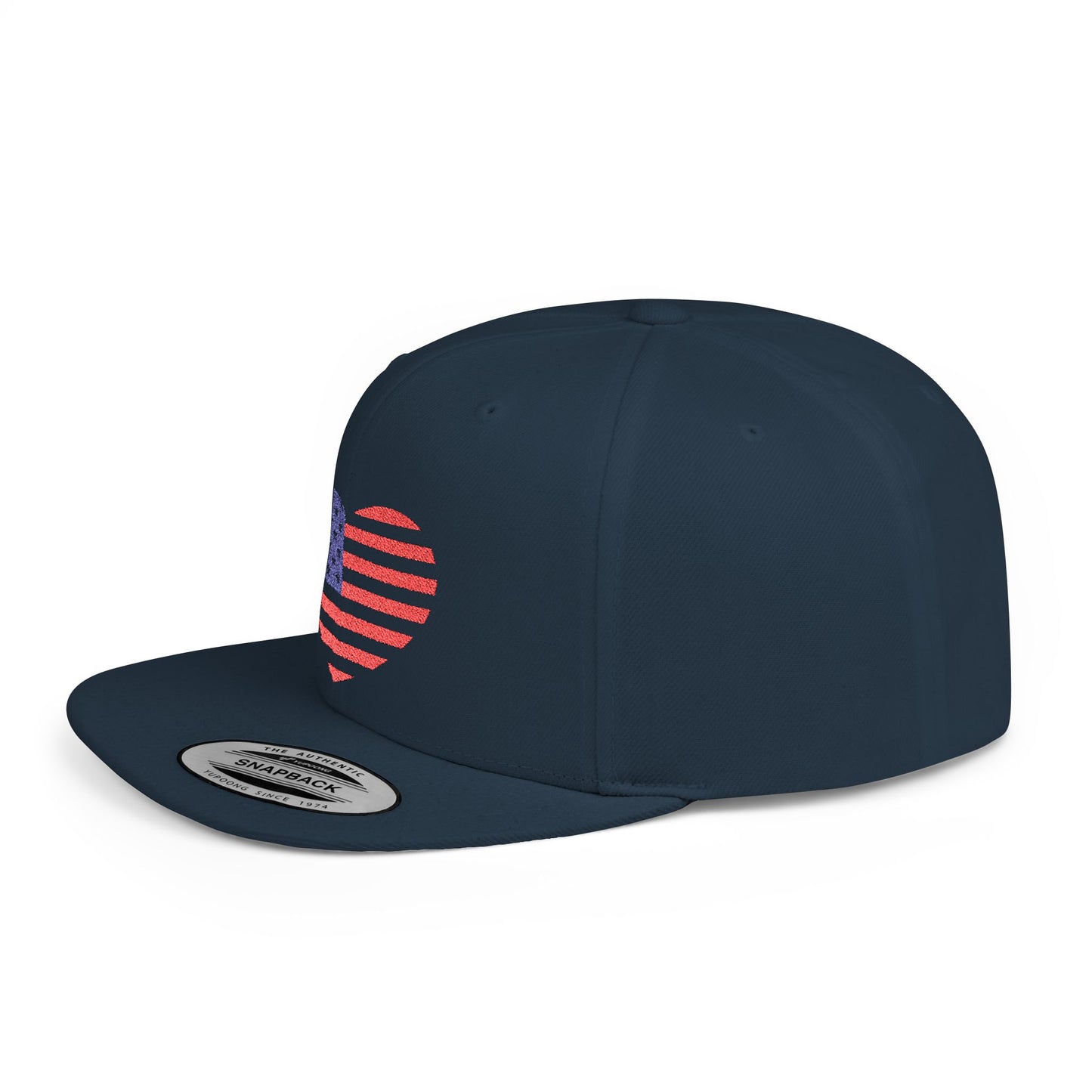 Princess Grace Patriotic Heart Flat Bill Snapback Cap