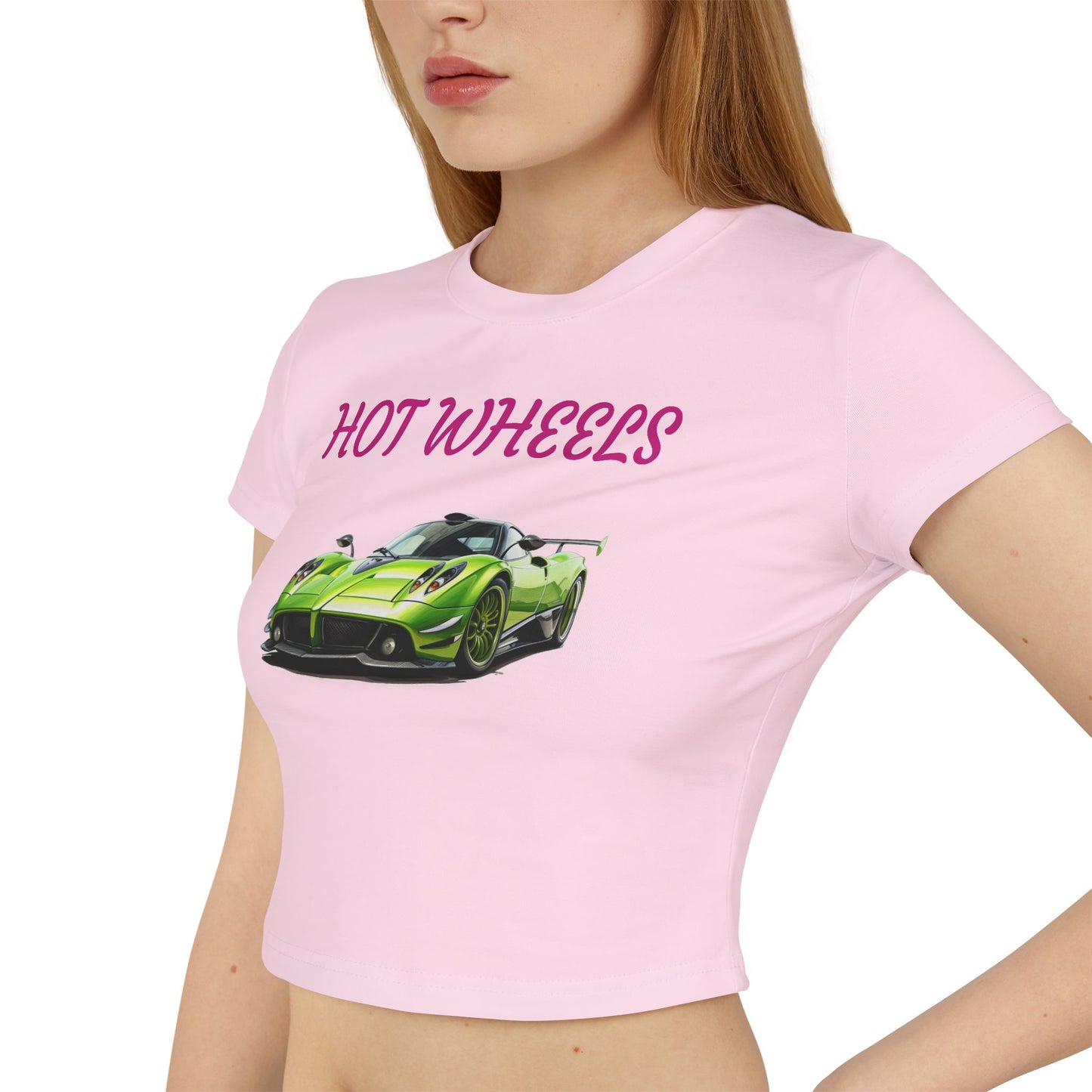 Princess Grace Hot Wheels Women's Baby Tee Sporty Graphic Tee for Car Enthusiasts