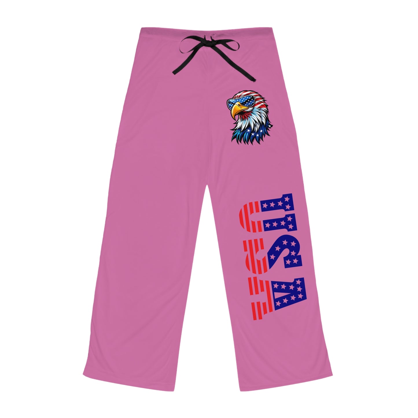 Princess Grace  Lightweight Pink Pajama Pants with USA Heart Design  Perfect for Sleep and Relaxation