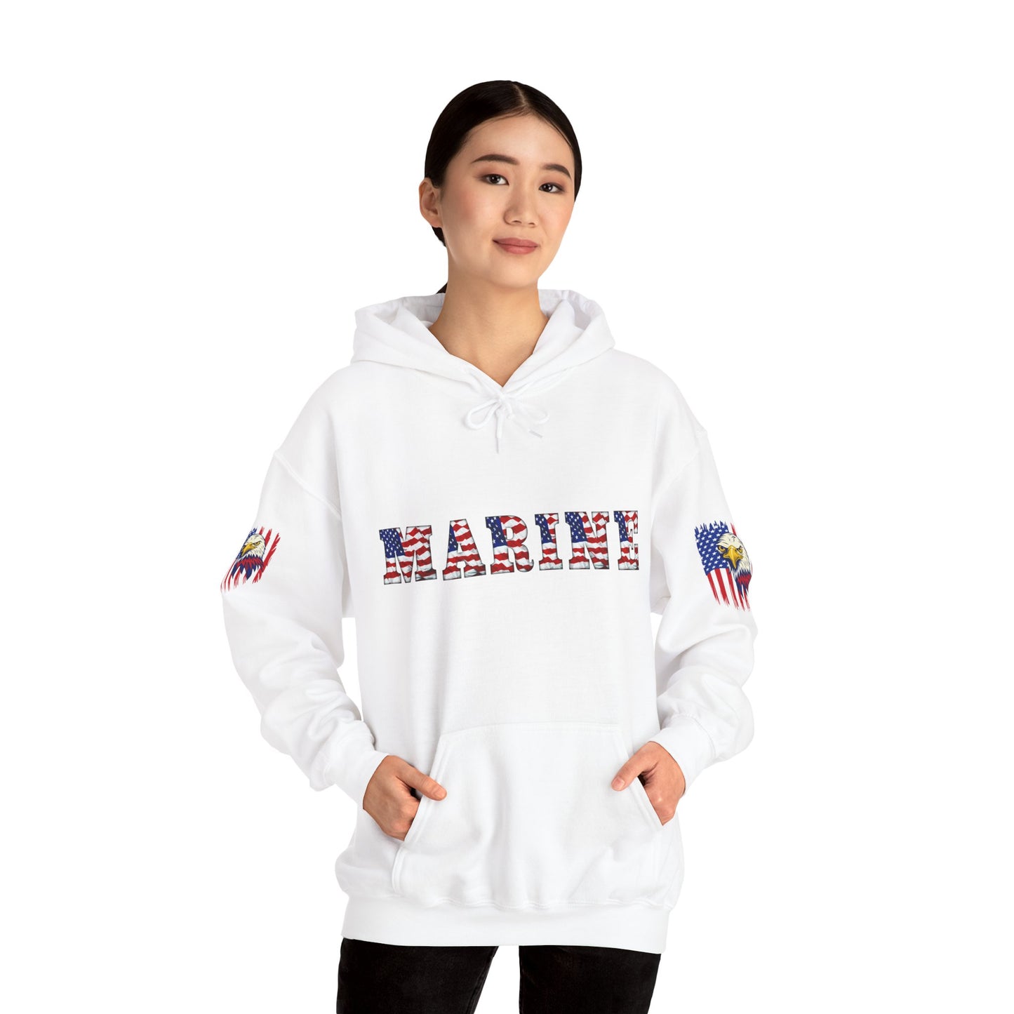 Princess Grace  American Pride Marine Eagle Hooded Sweatshirt