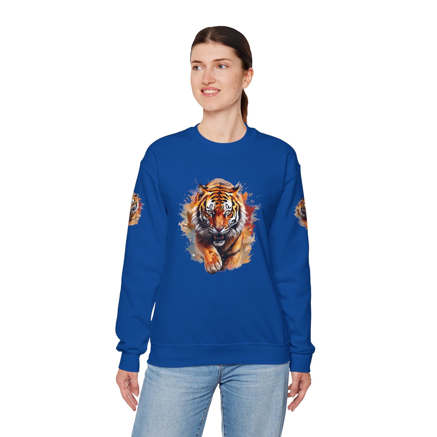 Princess Grace  Majestic Tiger Unisex Heavy Blend Crewneck Sweatshirt