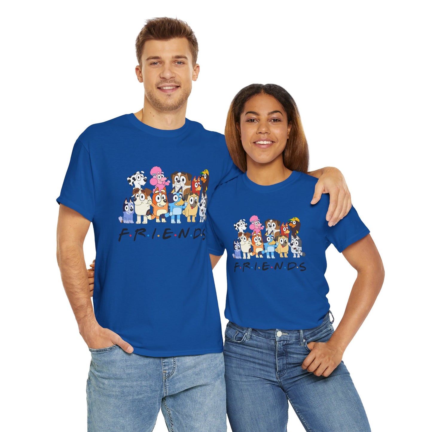 Princess Grace Bluey Friends Cartoon Unisex Heavy Cotton Tee  Fun & Playful Design