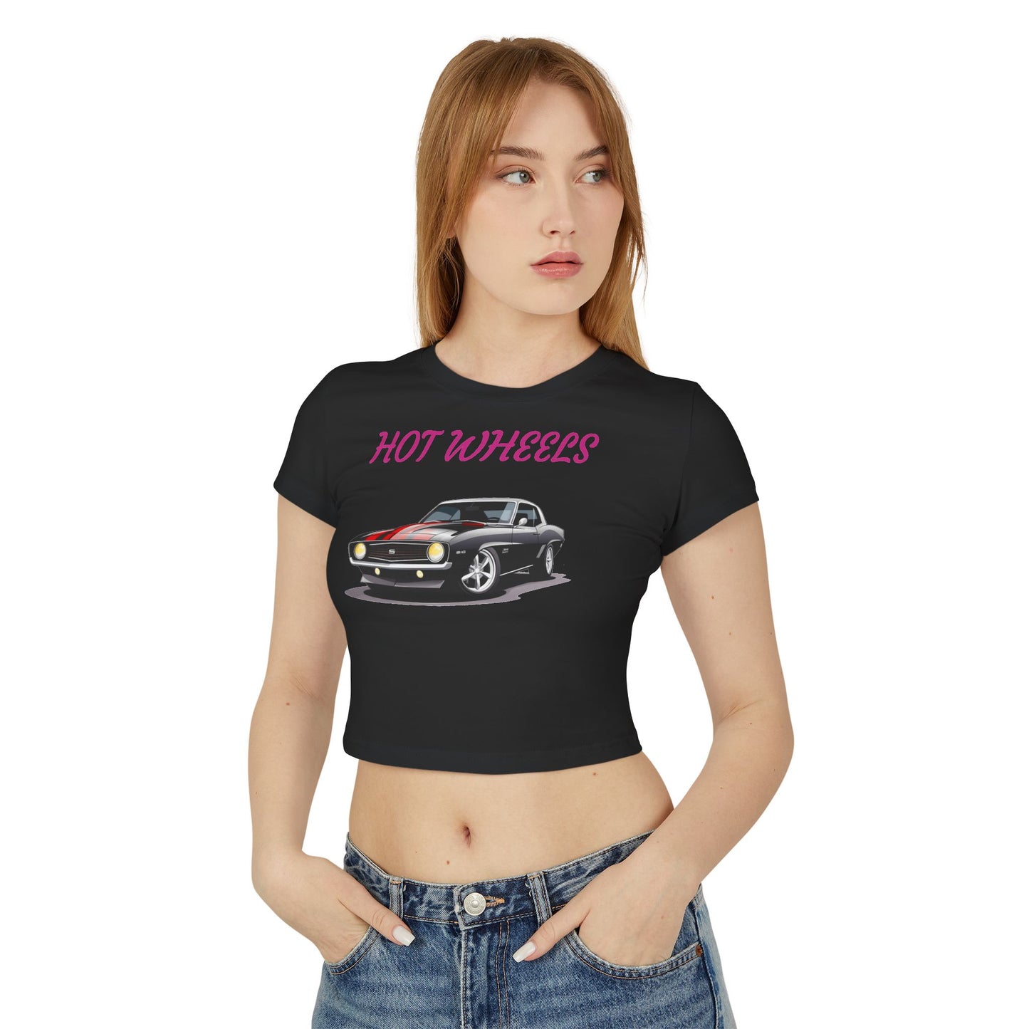 Princess Grace  Retro Hot Wheels Women's Baby Tee Perfect for Car Lovers & Everyday Style