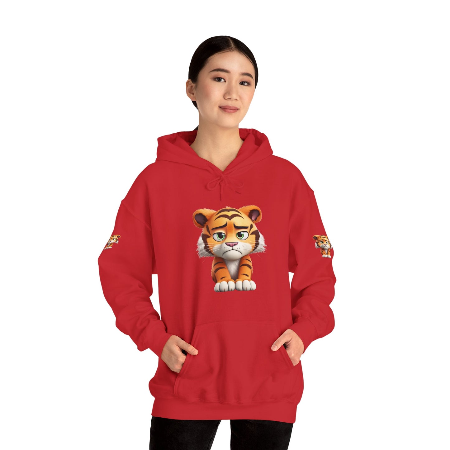 Princess Grace  Playful Tiger Graphic Hoodie  Unisex Heavy Blend Sweatshirt for Kids and Adults