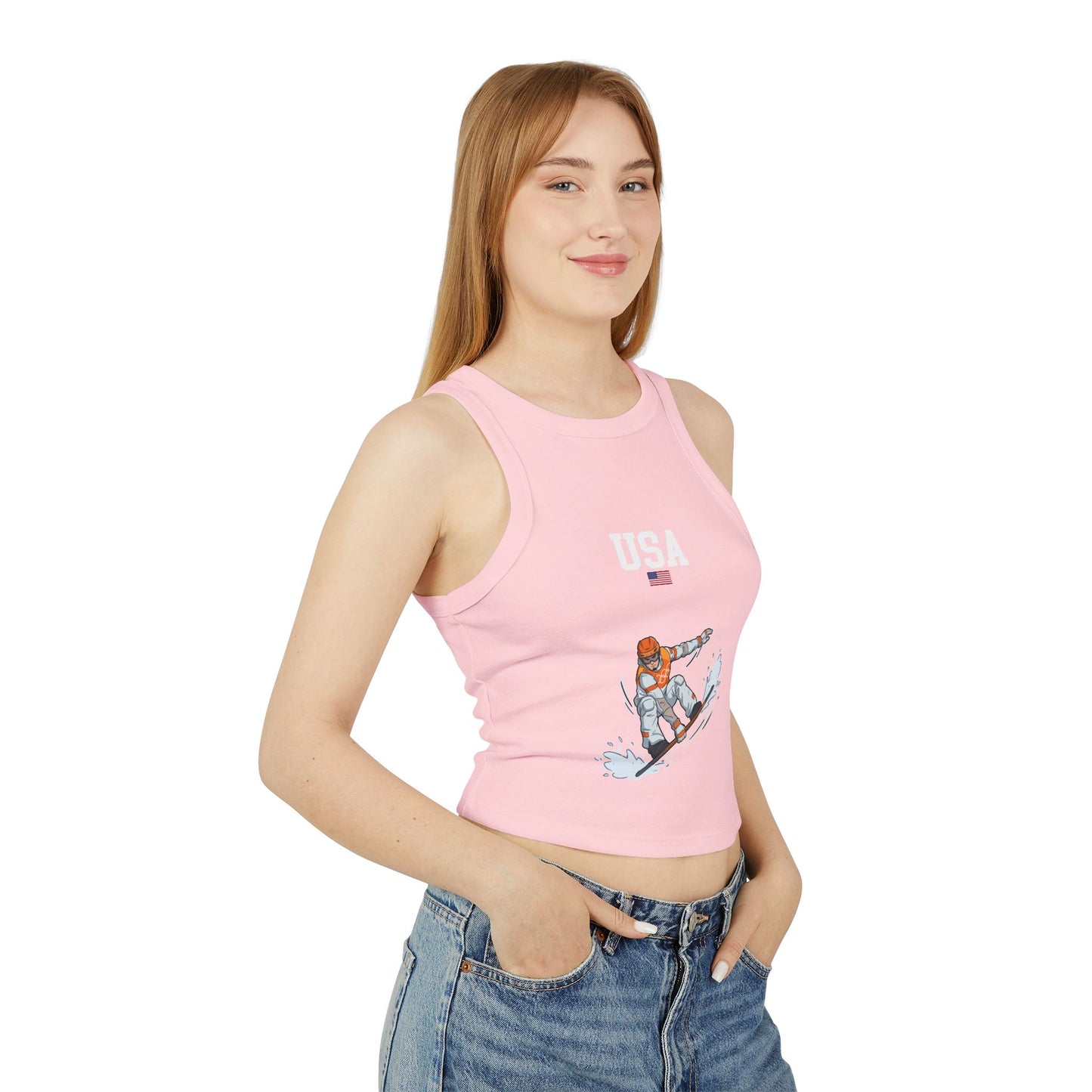 Princess Grace  TEAM USA  Women's Micro Rib Racer Tank Top