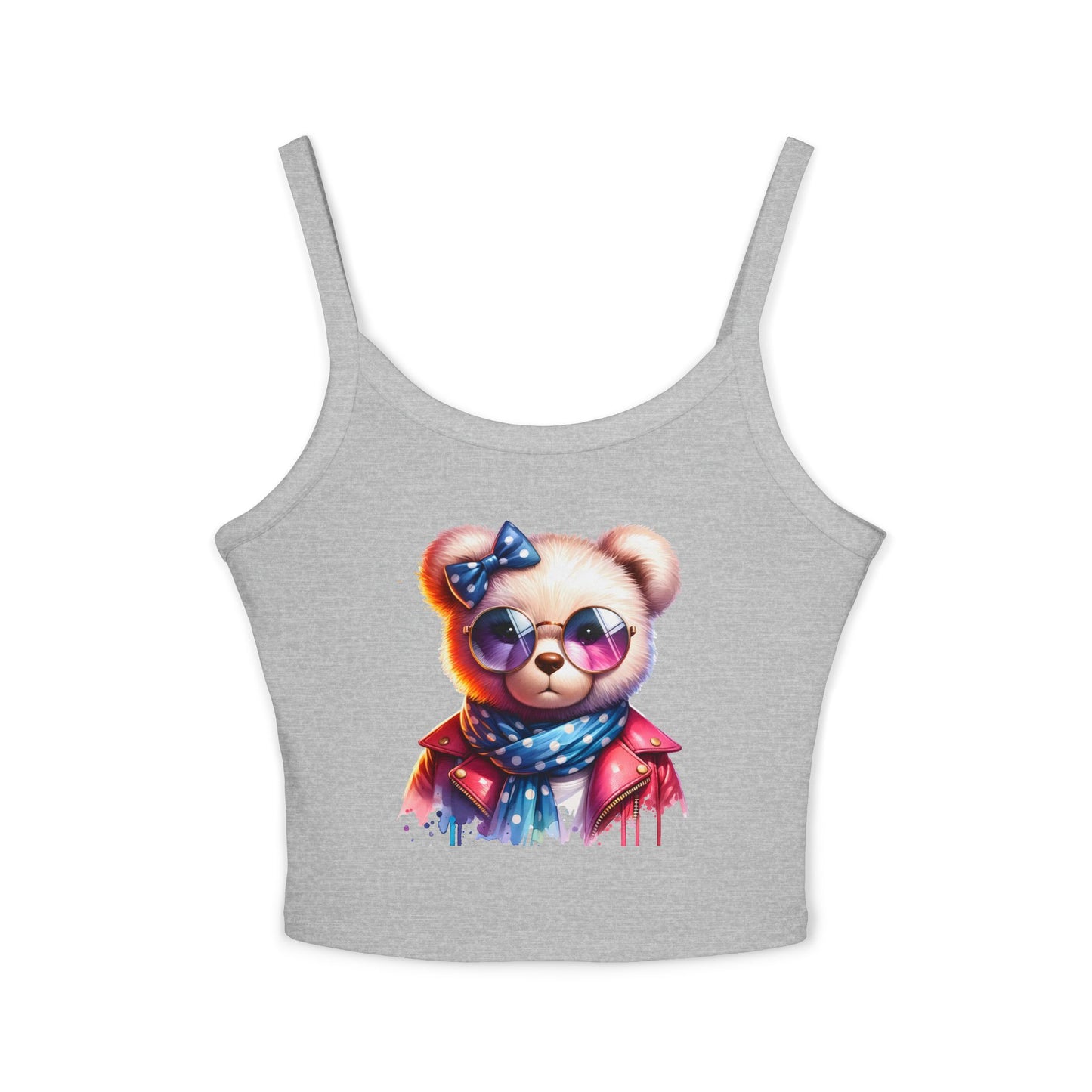 Princess Grace  Cute Bear Graphic Spaghetti Strap Tank Top for Women