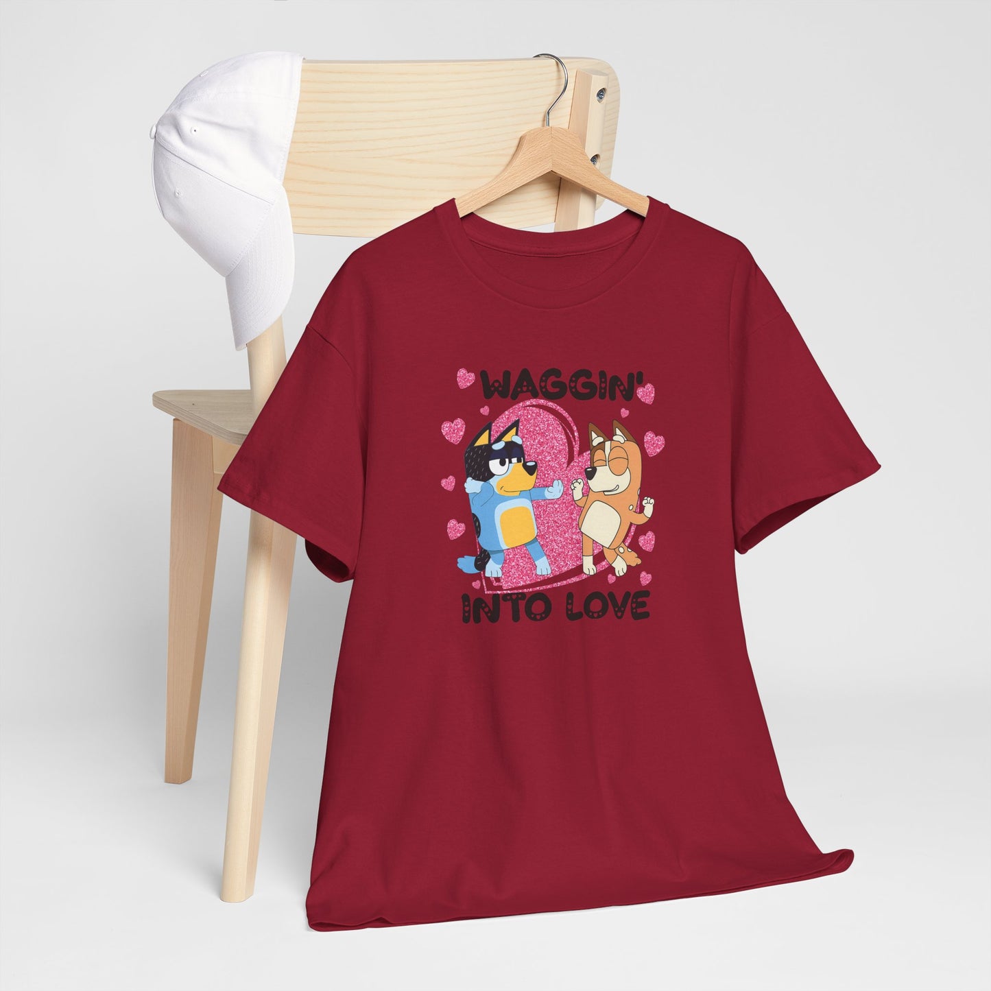 Princess Grace  Bluey  Waggin' Into Love Unisex Heavy Cotton Tee  Cute Pet Themed Shirt for Animal Lovers
