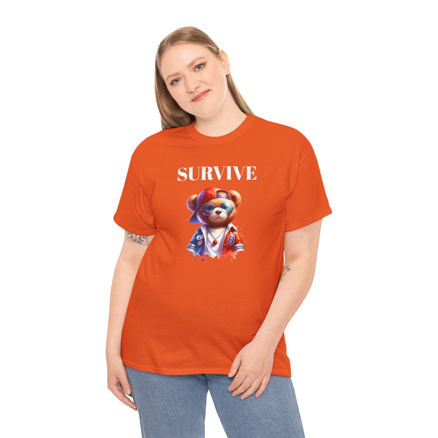 Princess Grace  Cool Survive Bear Unisex Heavy Cotton Tee