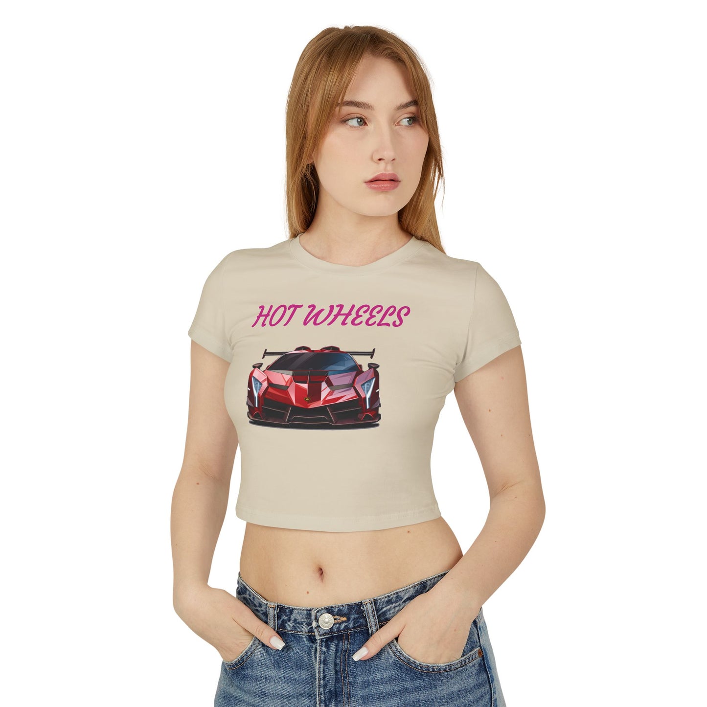 Princess Grace  Hot Wheels Women's Baby Tee Stylish Sports Car Graphic T-Shirt