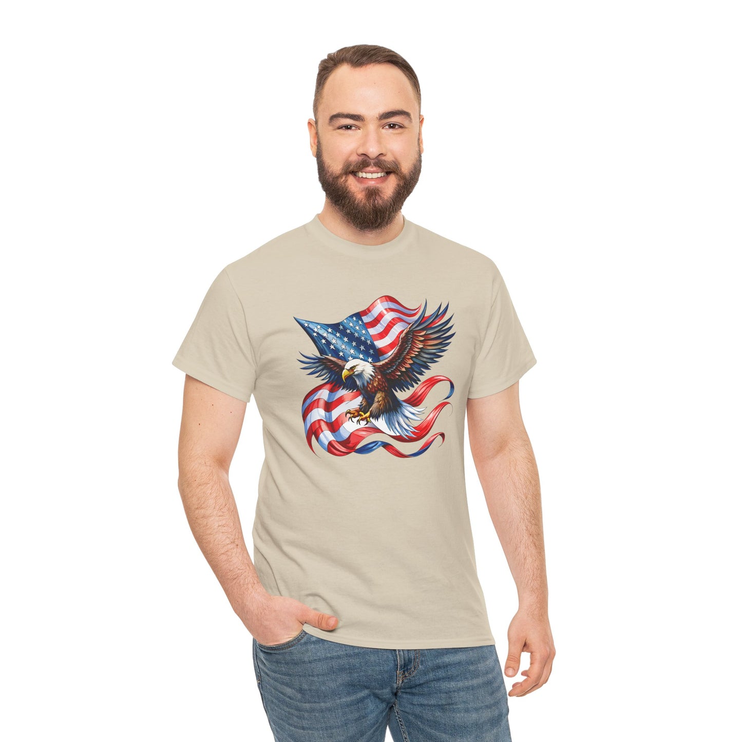 Princess Grace  Patriotic Eagle Graphic Unisex Heavy Cotton Tee